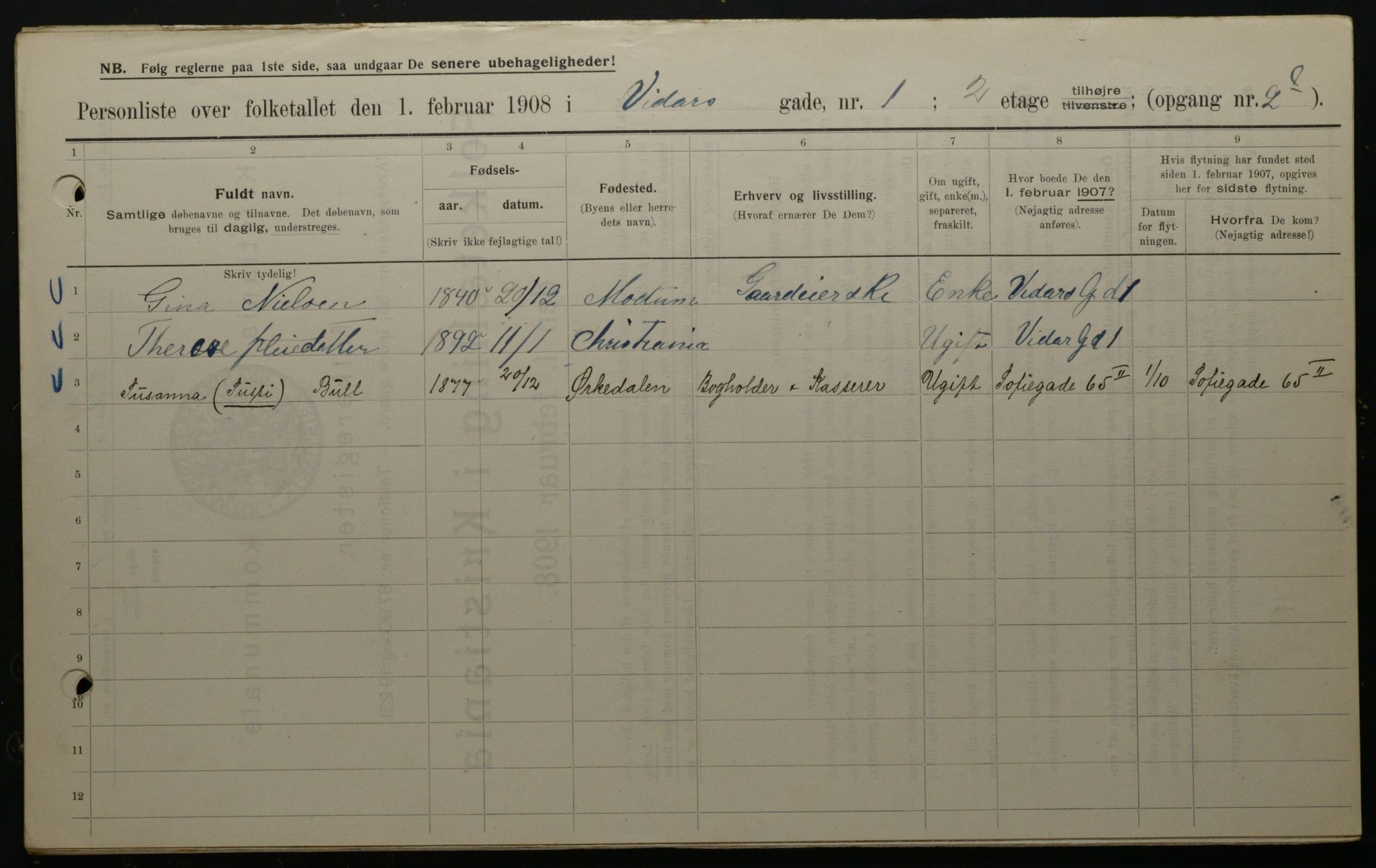 OBA, Municipal Census 1908 for Kristiania, 1908, p. 110928