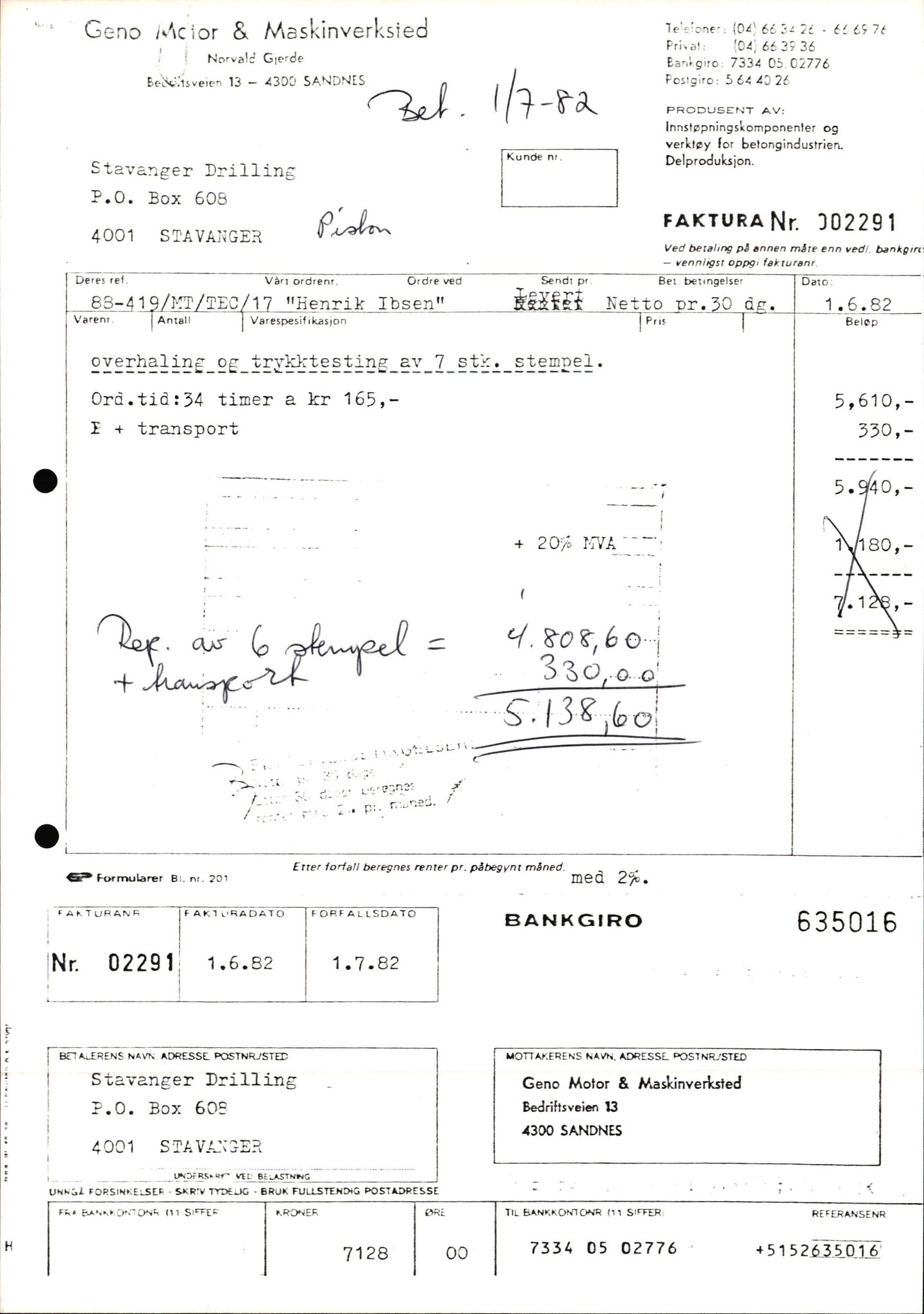 Pa 1503 - Stavanger Drilling AS, AV/SAST-A-101906/2/E/Ec/Eca/L0014: Sak og korrespondanse, 1977-1987