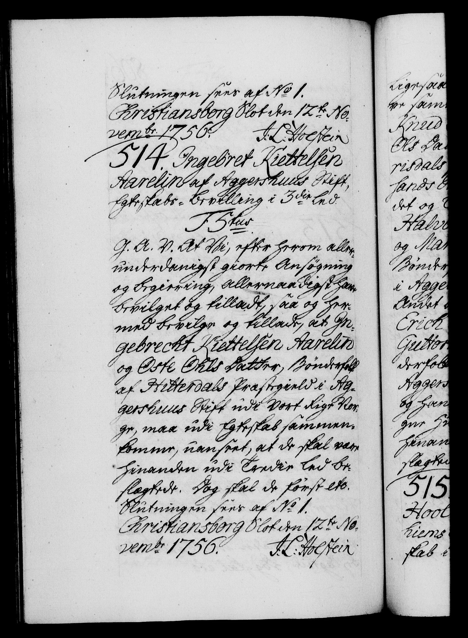 Danske Kanselli 1572-1799, RA/EA-3023/F/Fc/Fca/Fcaa/L0039: Norske registre, 1755-1756, p. 806b