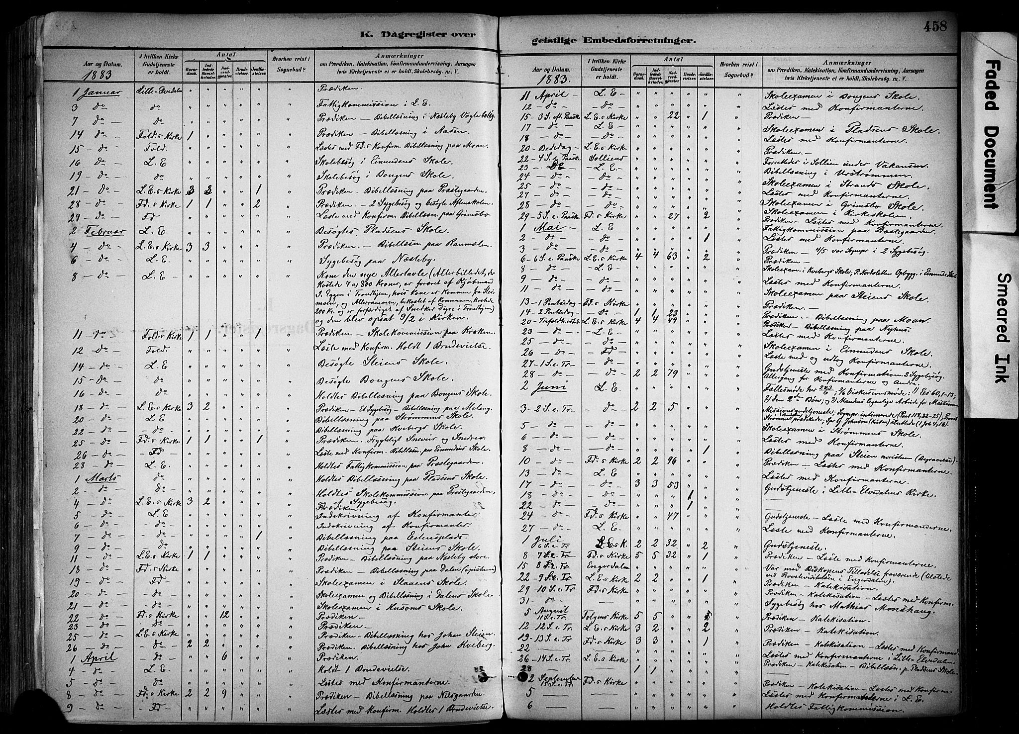 Alvdal prestekontor, SAH/PREST-060/H/Ha/Haa/L0002: Parish register (official) no. 2, 1883-1906, p. 458