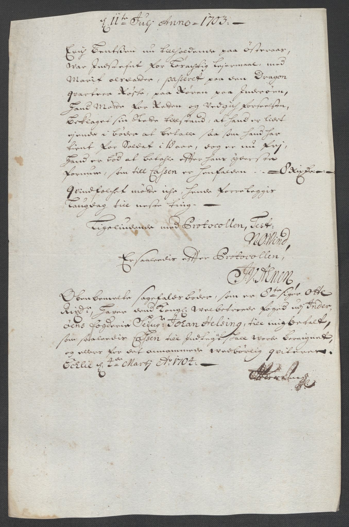 Rentekammeret inntil 1814, Reviderte regnskaper, Fogderegnskap, AV/RA-EA-4092/R63/L4313: Fogderegnskap Inderøy, 1703-1704, p. 228