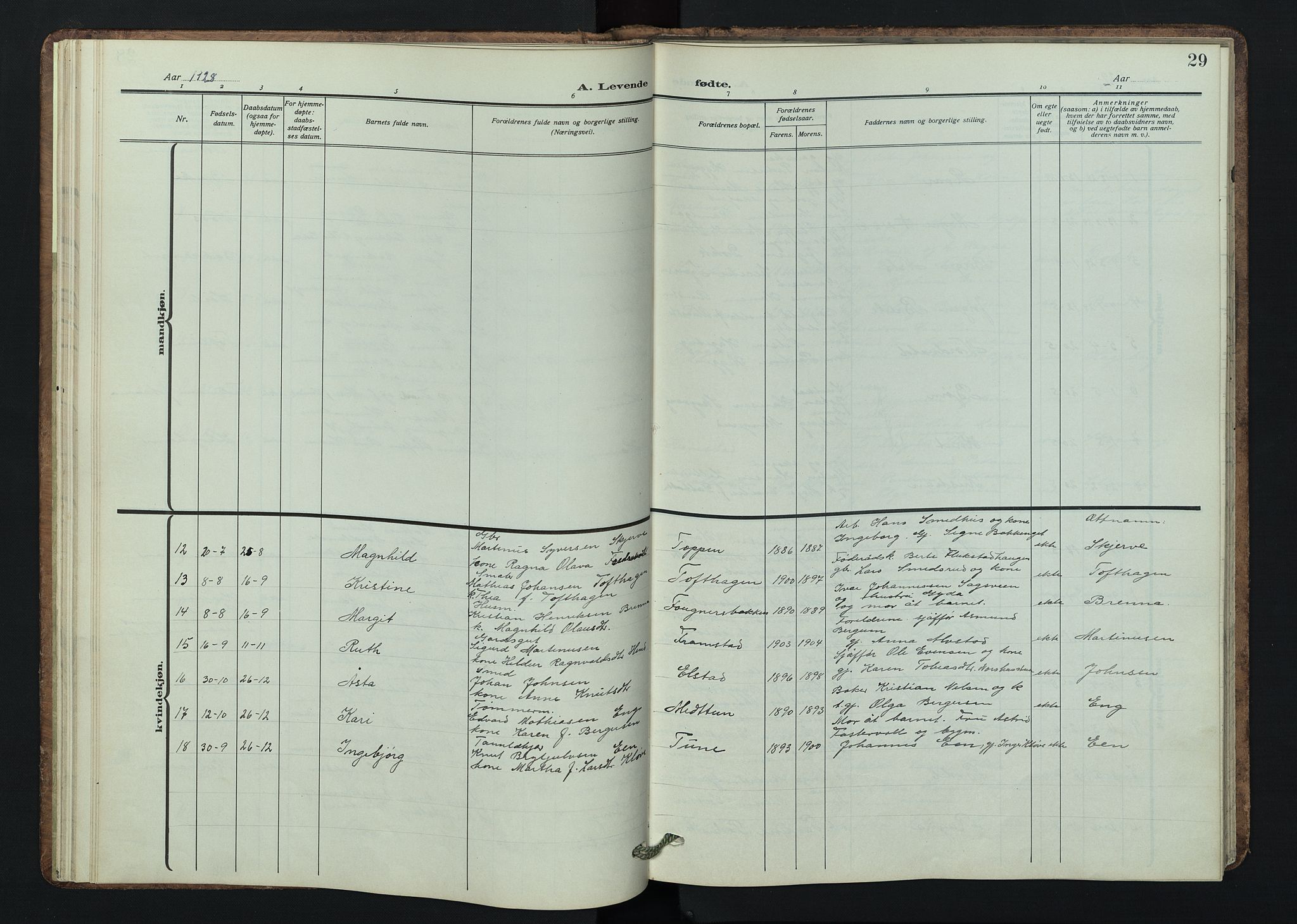 Østre Gausdal prestekontor, AV/SAH-PREST-092/H/Ha/Hab/L0005: Parish register (copy) no. 5, 1915-1944, p. 29