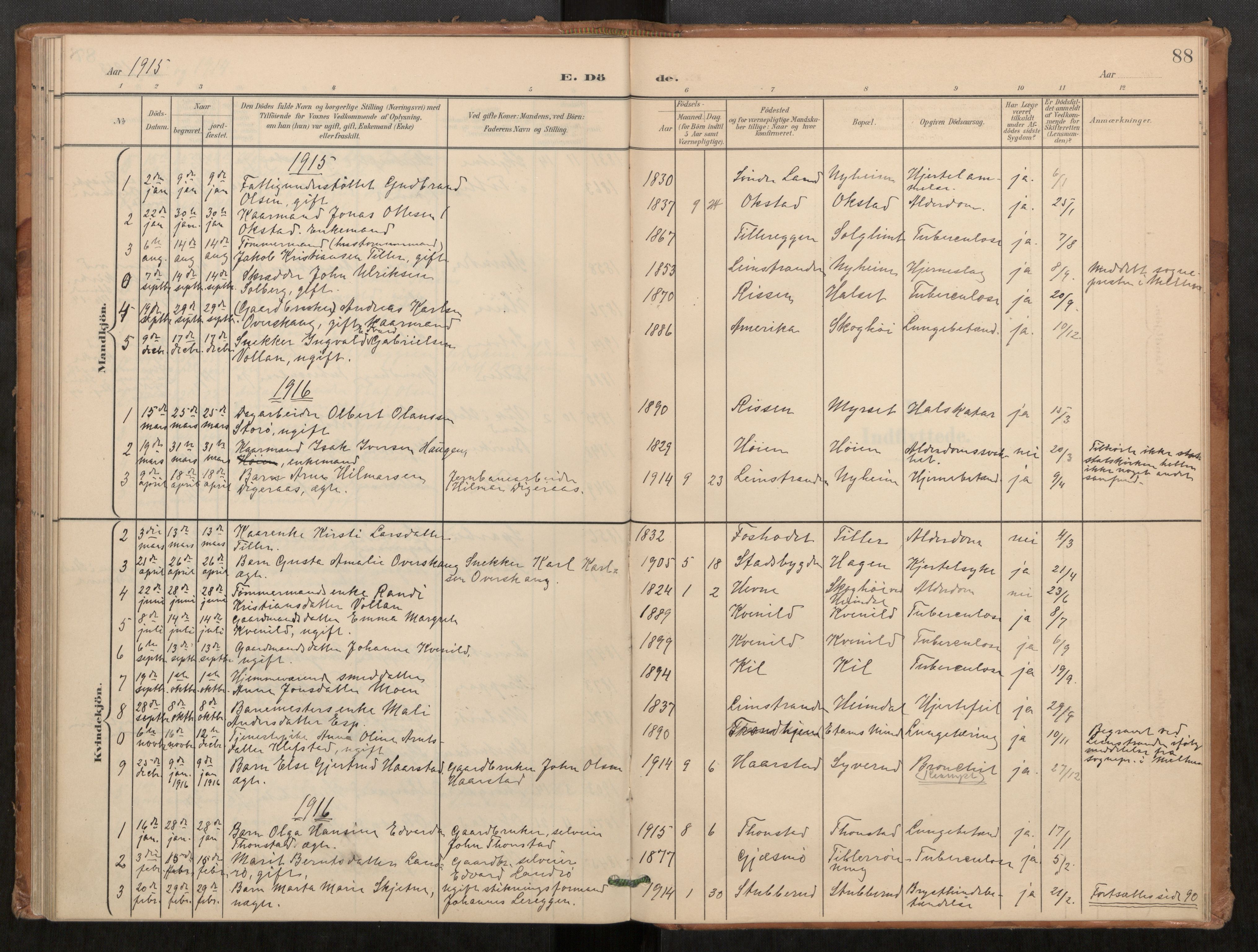 Klæbu sokneprestkontor, SAT/A-1112: Parish register (official) no. 2, 1900-1916, p. 88