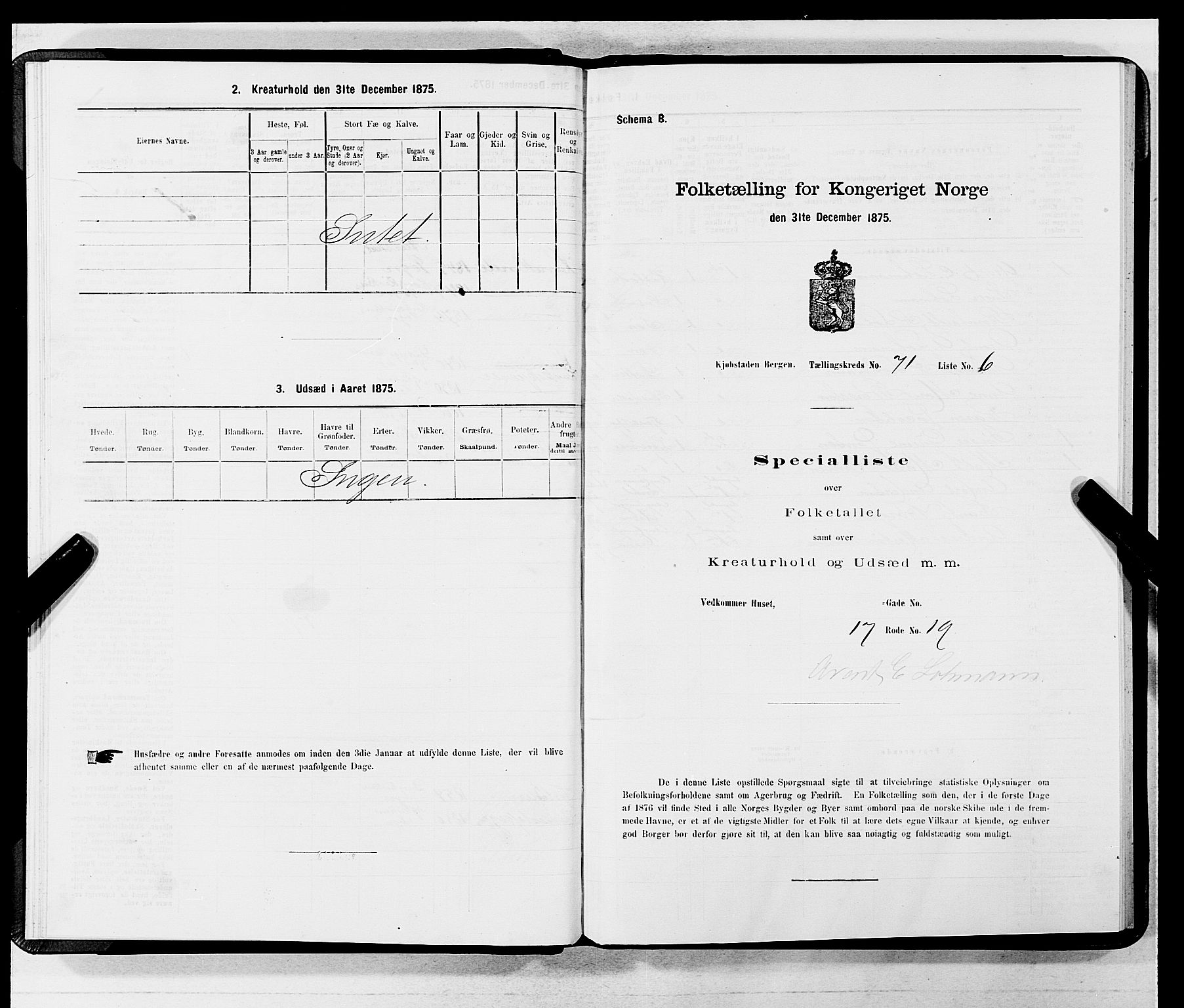 SAB, 1875 census for 1301 Bergen, 1875, p. 3776