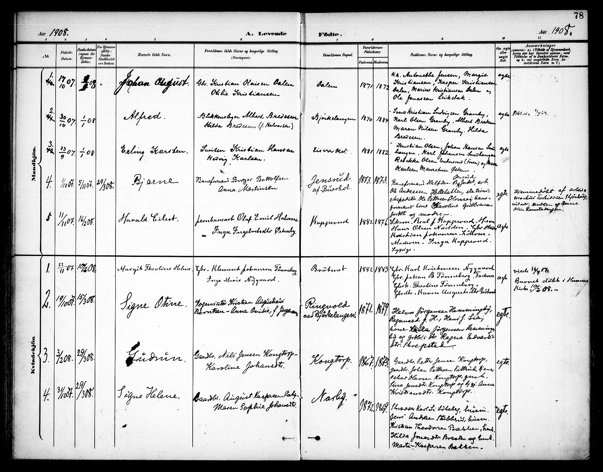 Høland prestekontor Kirkebøker, SAO/A-10346a/F/Fa/L0015: Parish register (official) no. I 15, 1897-1912, p. 78