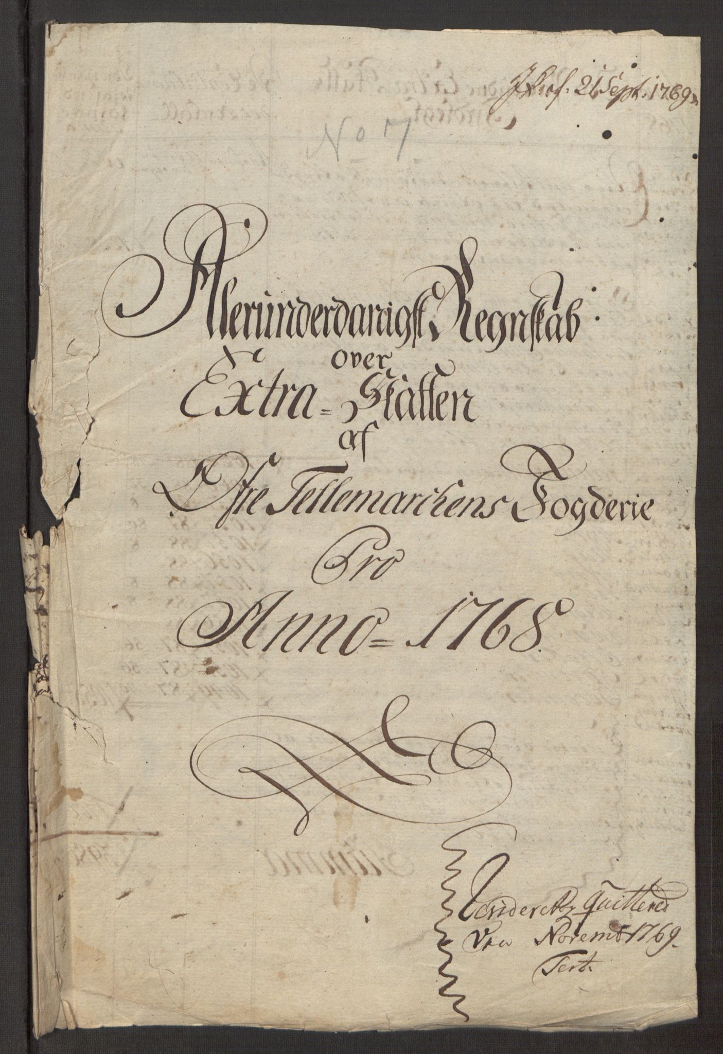 Rentekammeret inntil 1814, Reviderte regnskaper, Fogderegnskap, RA/EA-4092/R38/L2293: Ekstraskatten Øvre Telemark, 1762-1770, p. 102