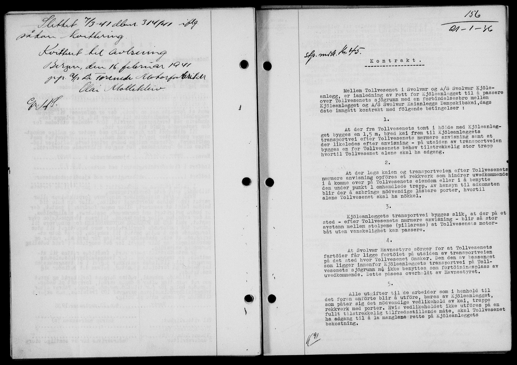 Lofoten sorenskriveri, SAT/A-0017/1/2/2C/L0033b: Mortgage book no. 33b, 1936-1936, Diary no: : 156/1936
