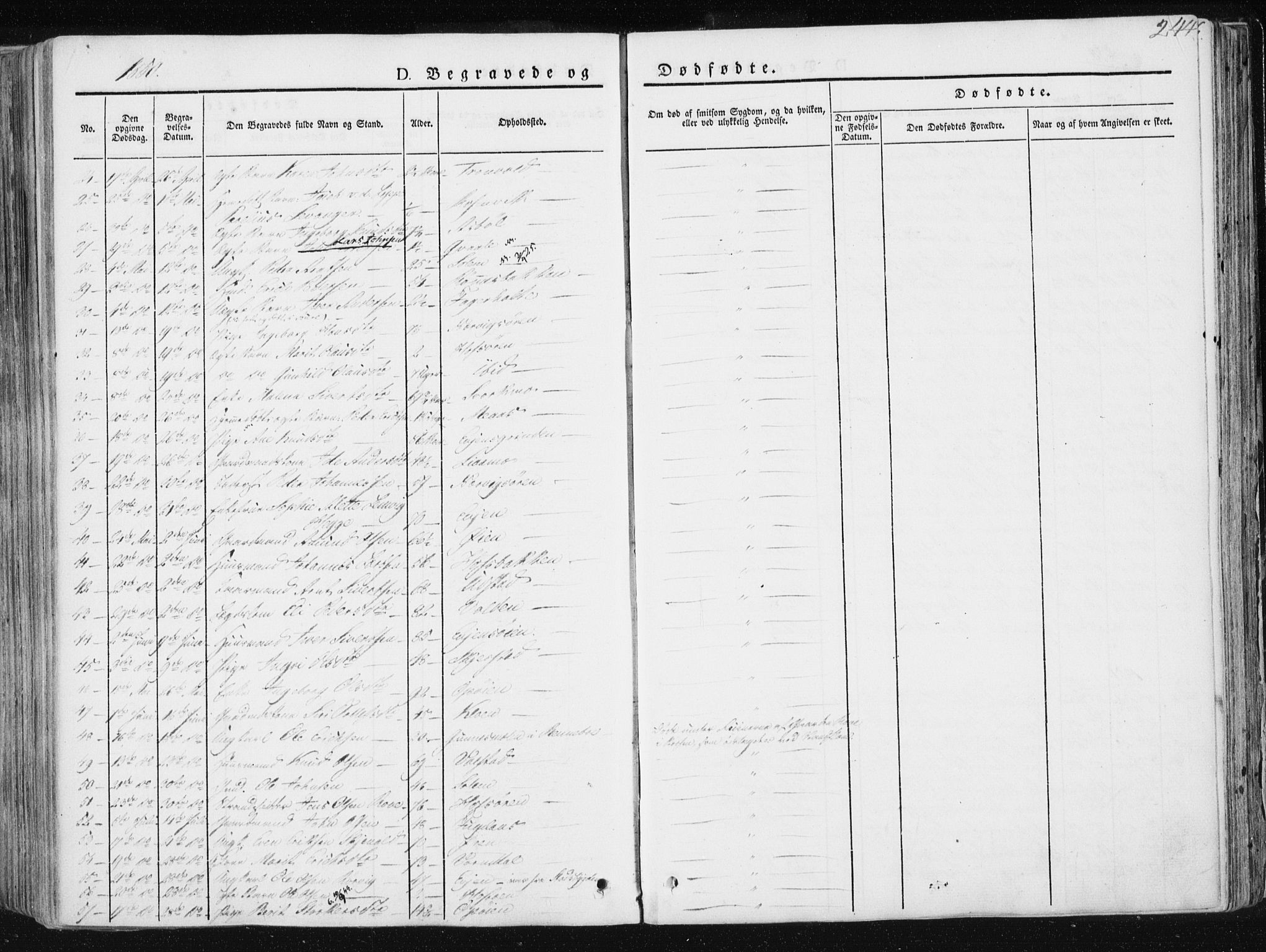 Ministerialprotokoller, klokkerbøker og fødselsregistre - Sør-Trøndelag, SAT/A-1456/668/L0805: Parish register (official) no. 668A05, 1840-1853, p. 244