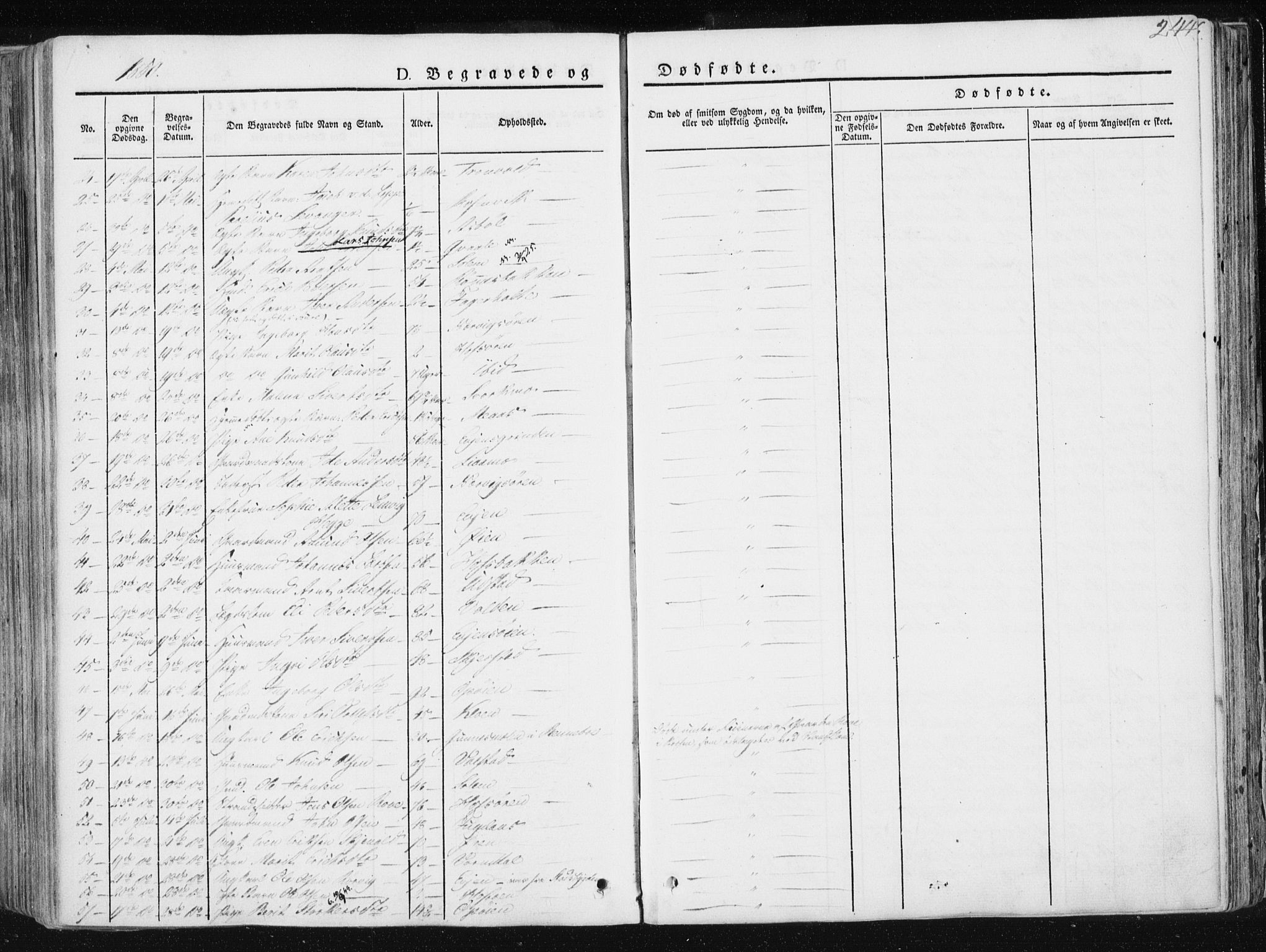 Ministerialprotokoller, klokkerbøker og fødselsregistre - Sør-Trøndelag, AV/SAT-A-1456/668/L0805: Parish register (official) no. 668A05, 1840-1853, p. 244