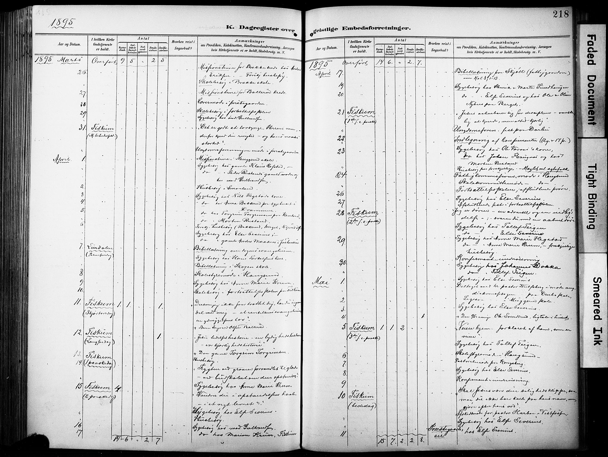 Fiskum kirkebøker, SAKO/A-15/F/Fa/L0003: Parish register (official) no. 3, 1890-1905, p. 218
