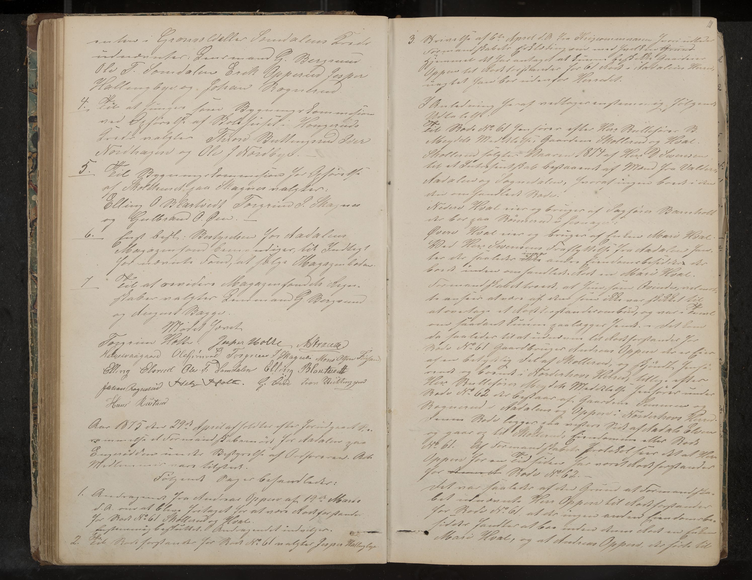 Ådal formannskap og sentraladministrasjon, IKAK/0614021/A/Aa/L0001: Møtebok, 1858-1891, p. 111