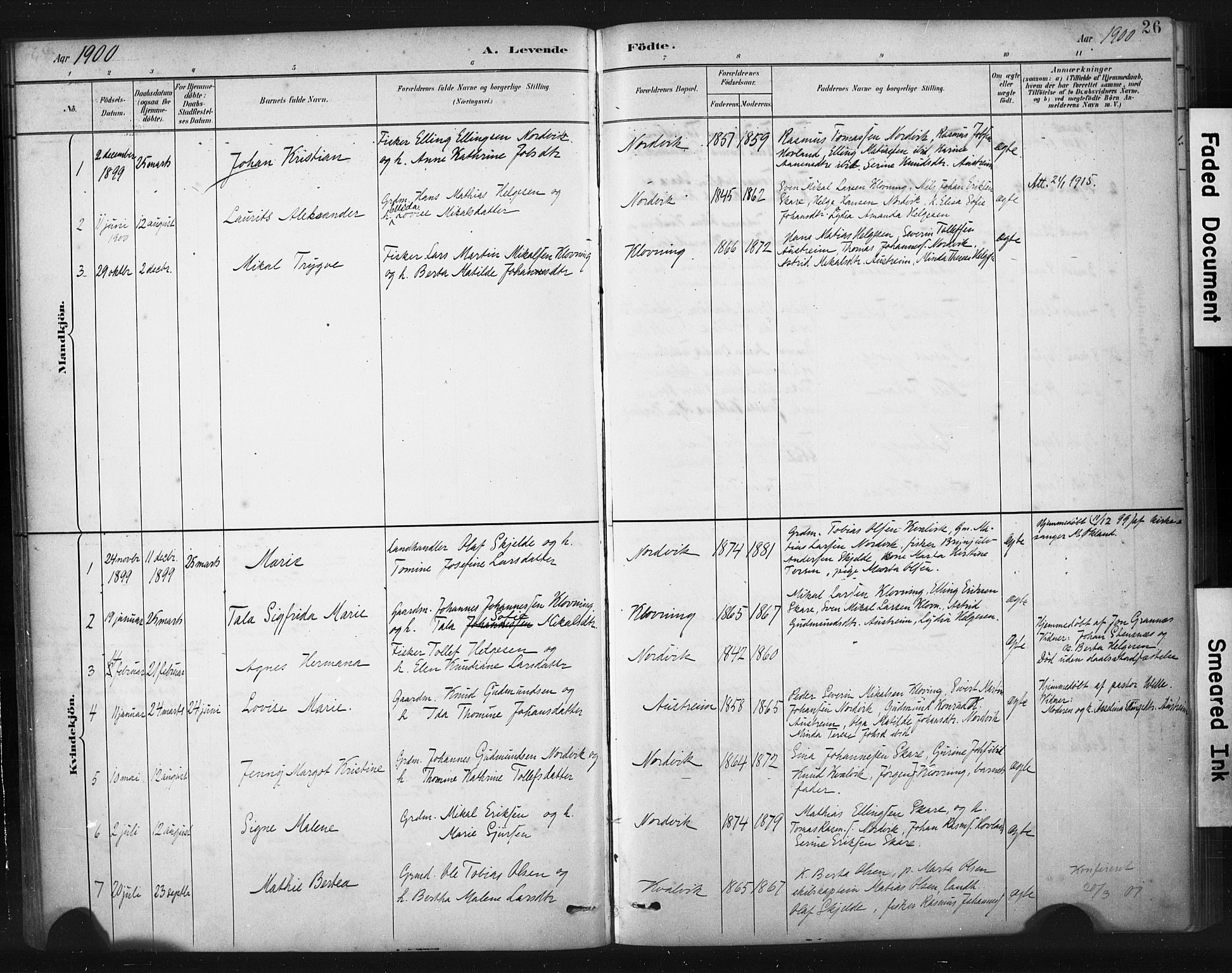 Torvastad sokneprestkontor, AV/SAST-A -101857/H/Ha/Haa/L0016: Parish register (official) no. A 15, 1883-1903, p. 26