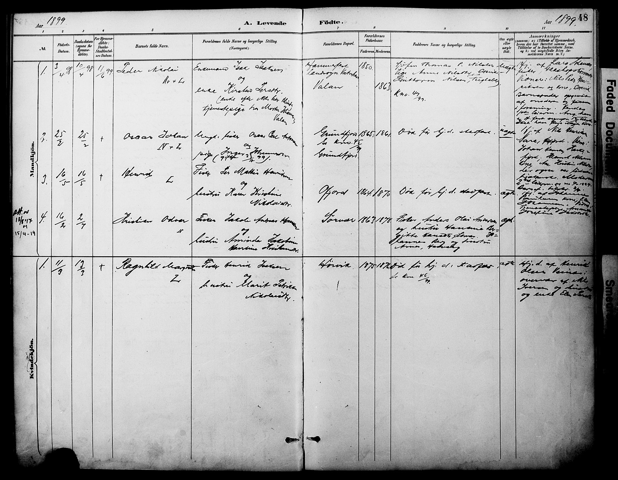 Loppa sokneprestkontor, AV/SATØ-S-1339/H/Ha/L0008kirke: Parish register (official) no. 8, 1889-1907, p. 48