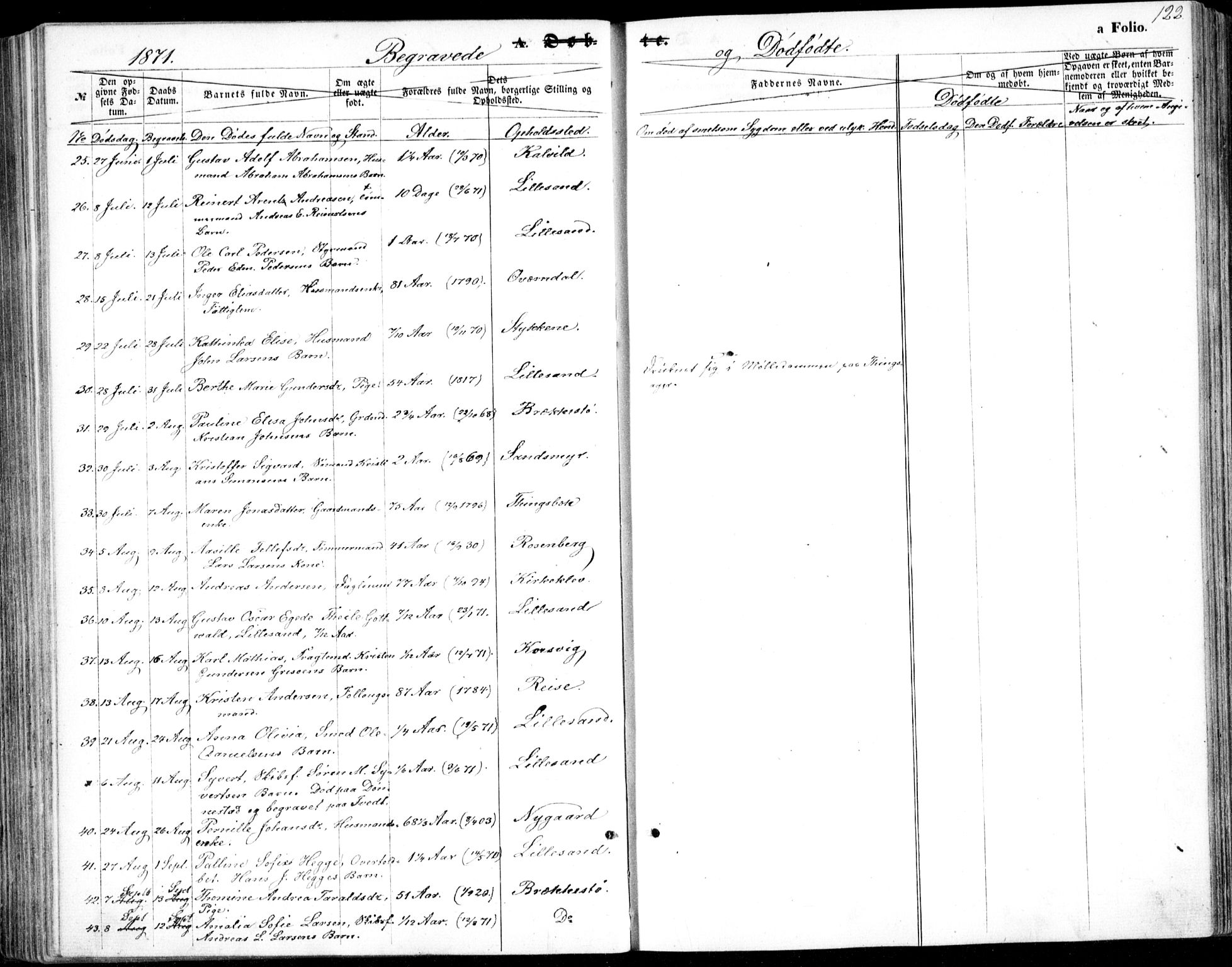 Vestre Moland sokneprestkontor, AV/SAK-1111-0046/F/Fb/Fbb/L0004: Parish register (copy) no. B 4, 1861-1872, p. 122