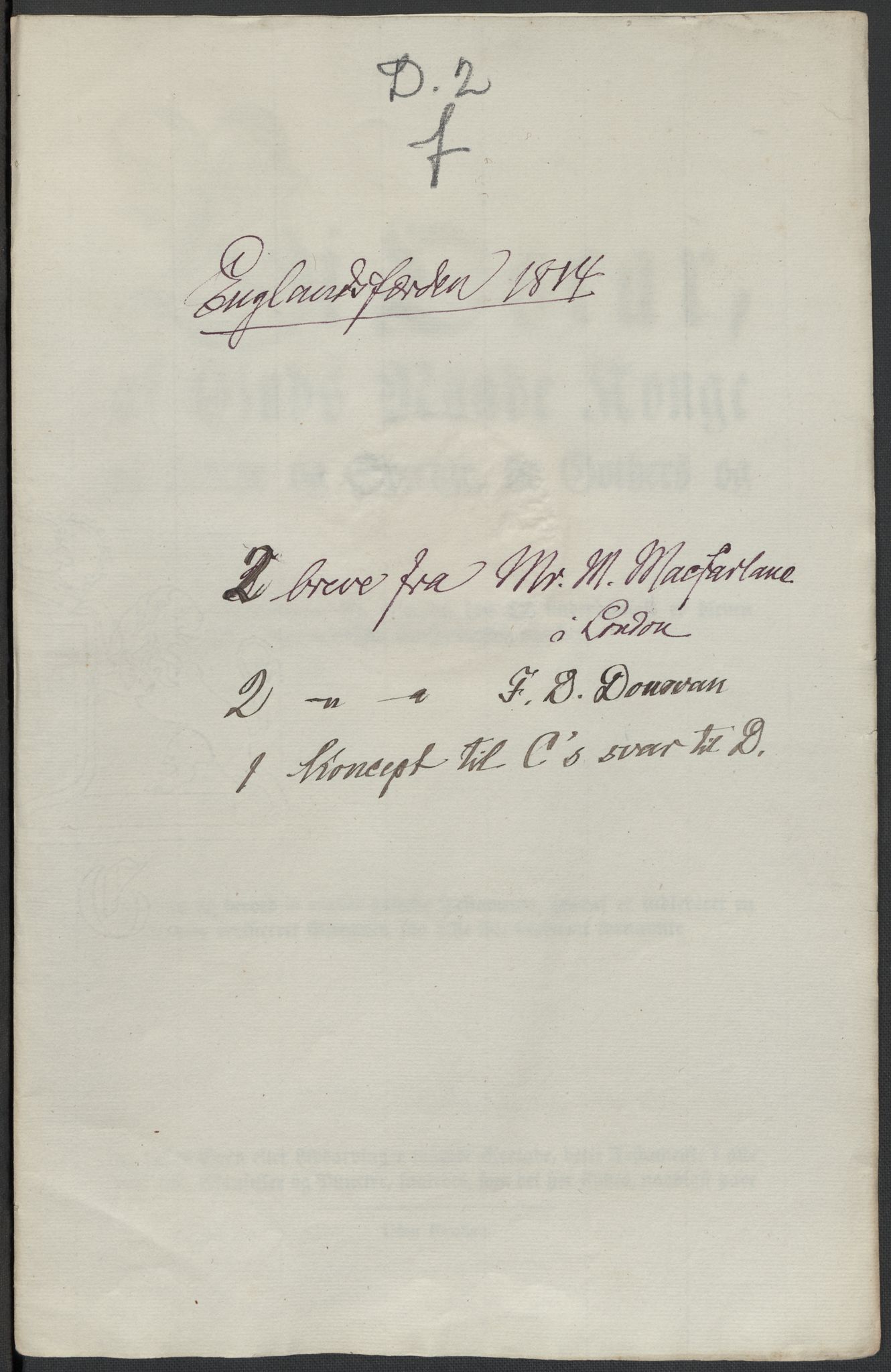 Christie, Wilhelm Frimann Koren, RA/PA-0014/F/L0004: Christies dokumenter fra 1814, 1814, p. 180