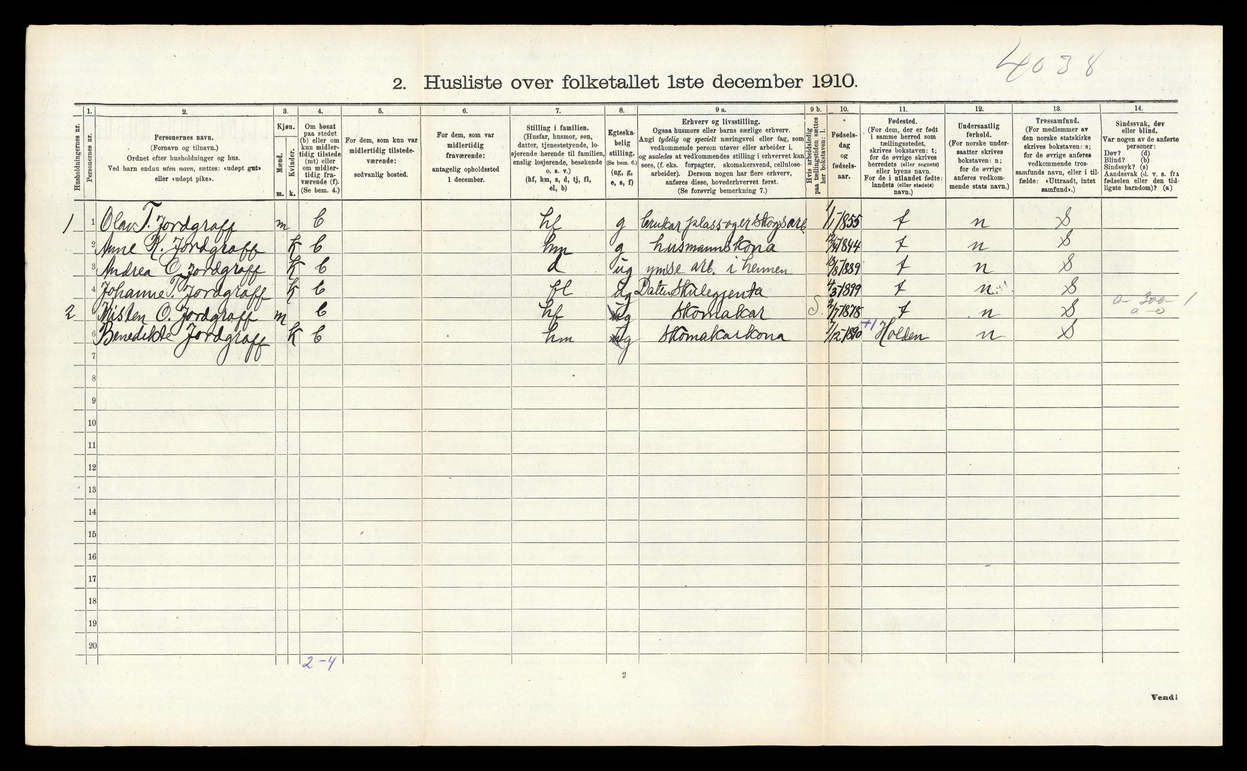 RA, 1910 census for Kviteseid, 1910, p. 331