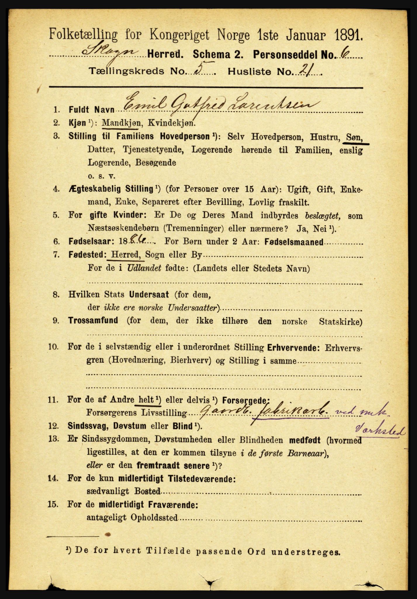 RA, 1891 census for 1719 Skogn, 1891, p. 3031