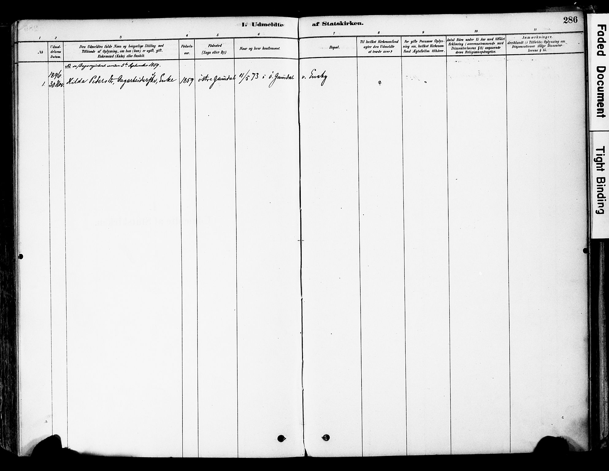 Øyer prestekontor, SAH/PREST-084/H/Ha/Haa/L0008: Parish register (official) no. 8, 1878-1897, p. 286