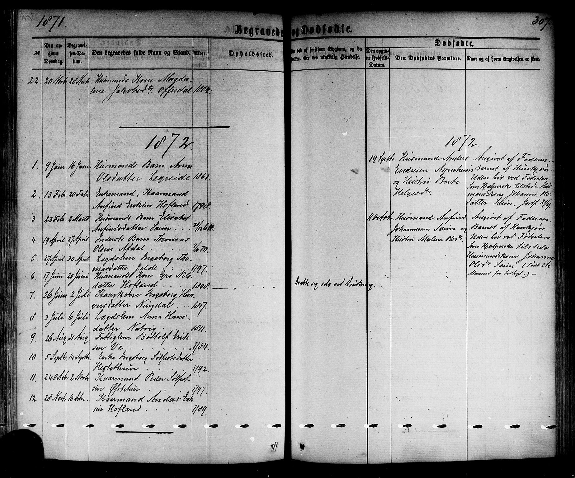 Årdal sokneprestembete, AV/SAB-A-81701: Parish register (official) no. A 3, 1863-1886, p. 307