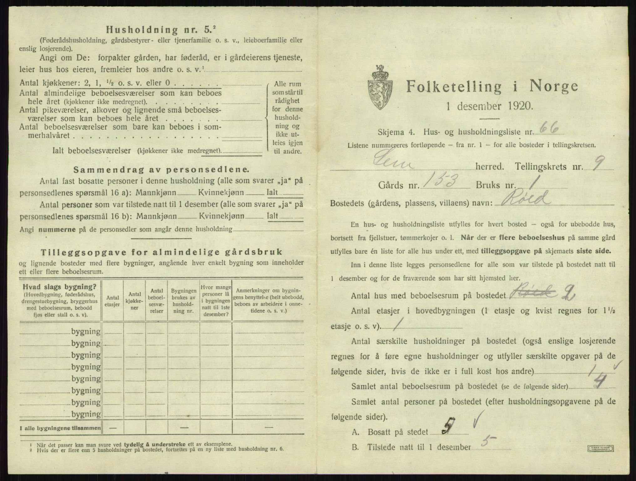 SAKO, 1920 census for Sem, 1920, p. 2086