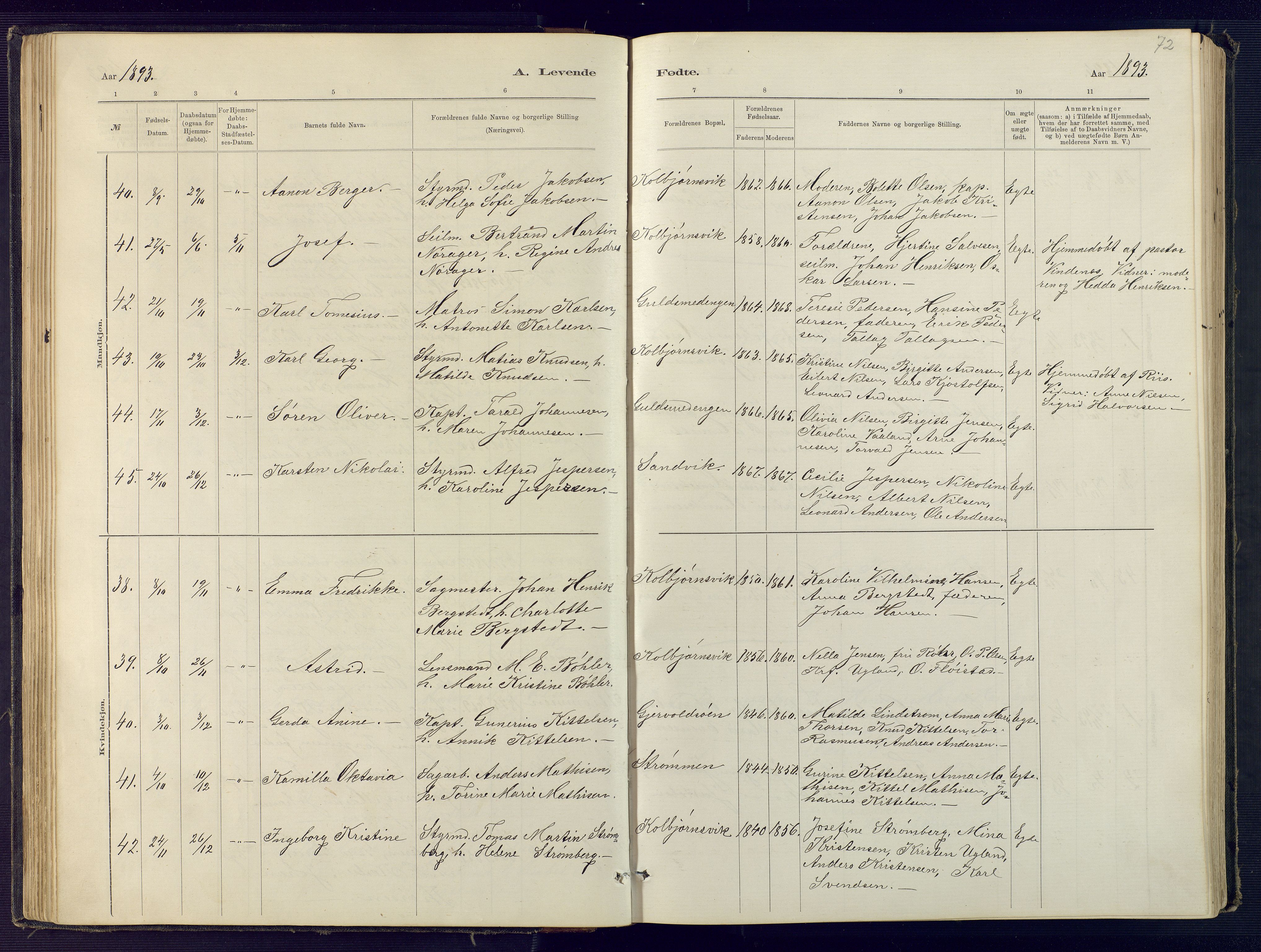 Hisøy sokneprestkontor, SAK/1111-0020/F/Fb/L0003: Parish register (copy) no. B 3, 1885-1905, p. 72