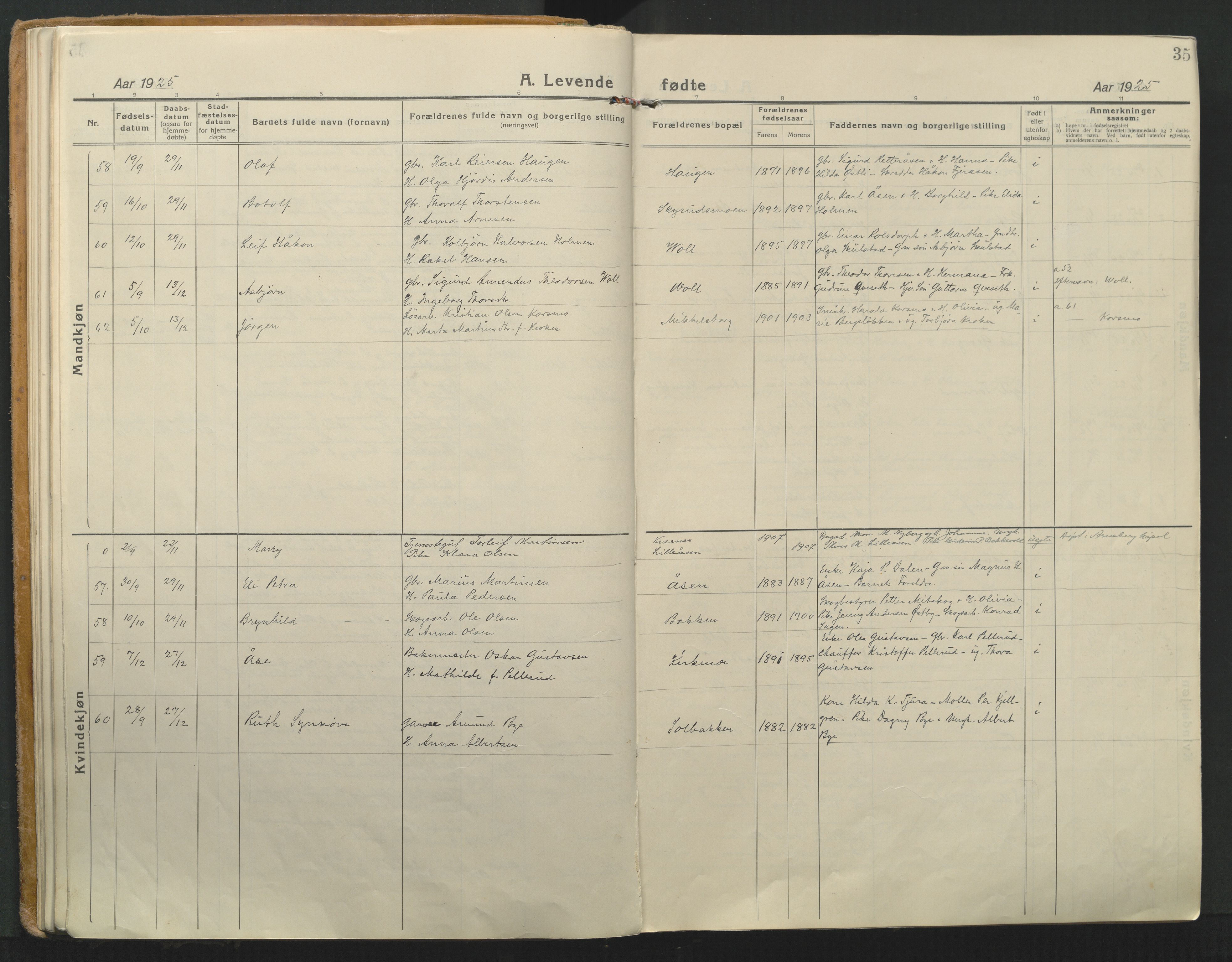 Grue prestekontor, SAH/PREST-036/H/Ha/Haa/L0018: Parish register (official) no. 18, 1923-1940, p. 35
