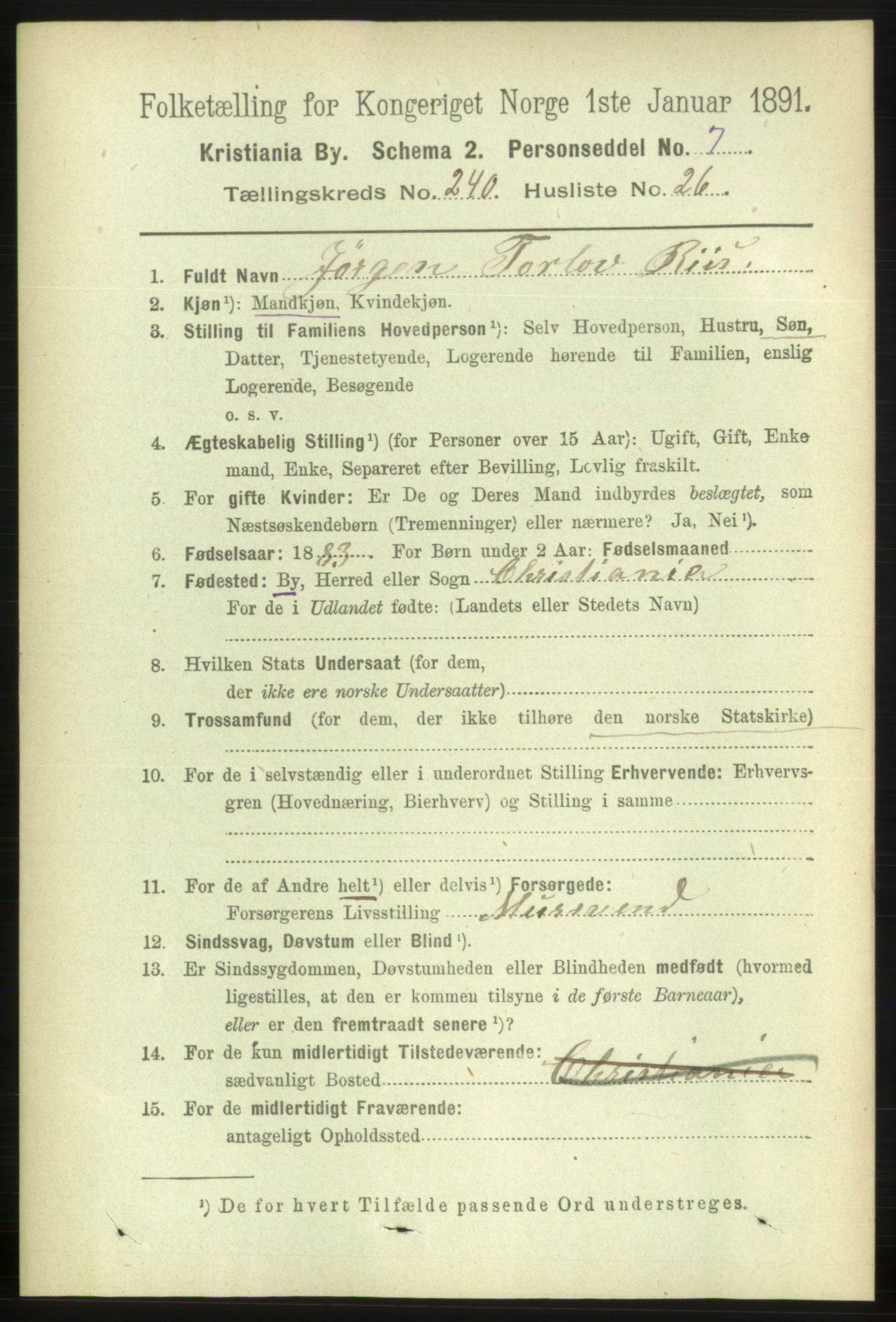 RA, 1891 census for 0301 Kristiania, 1891, p. 146317