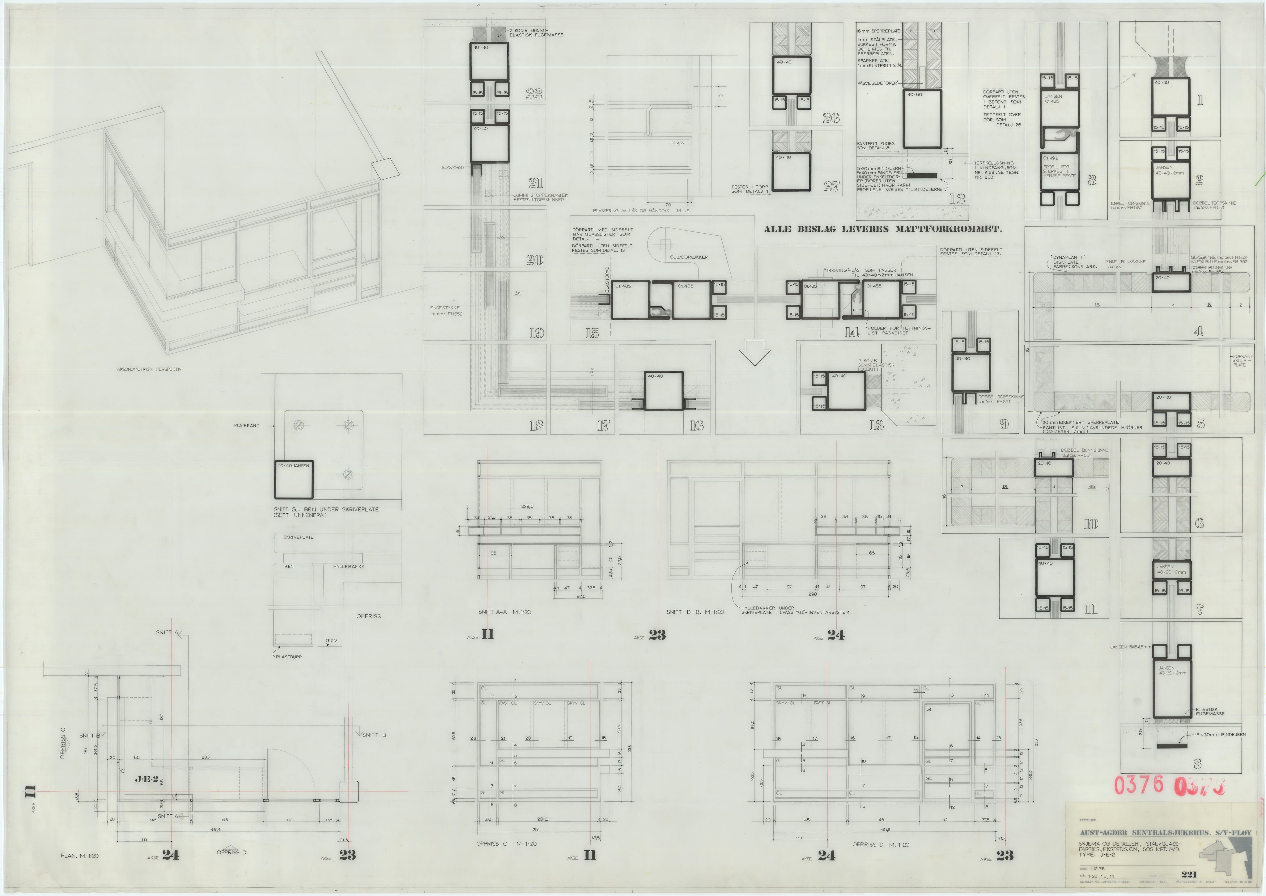 Eliassen og Lambertz-Nilssen Arkitekter, AAKS/PA-2983/T/T03/L0004: Tegningskogger 376, 1974-1978, p. 22