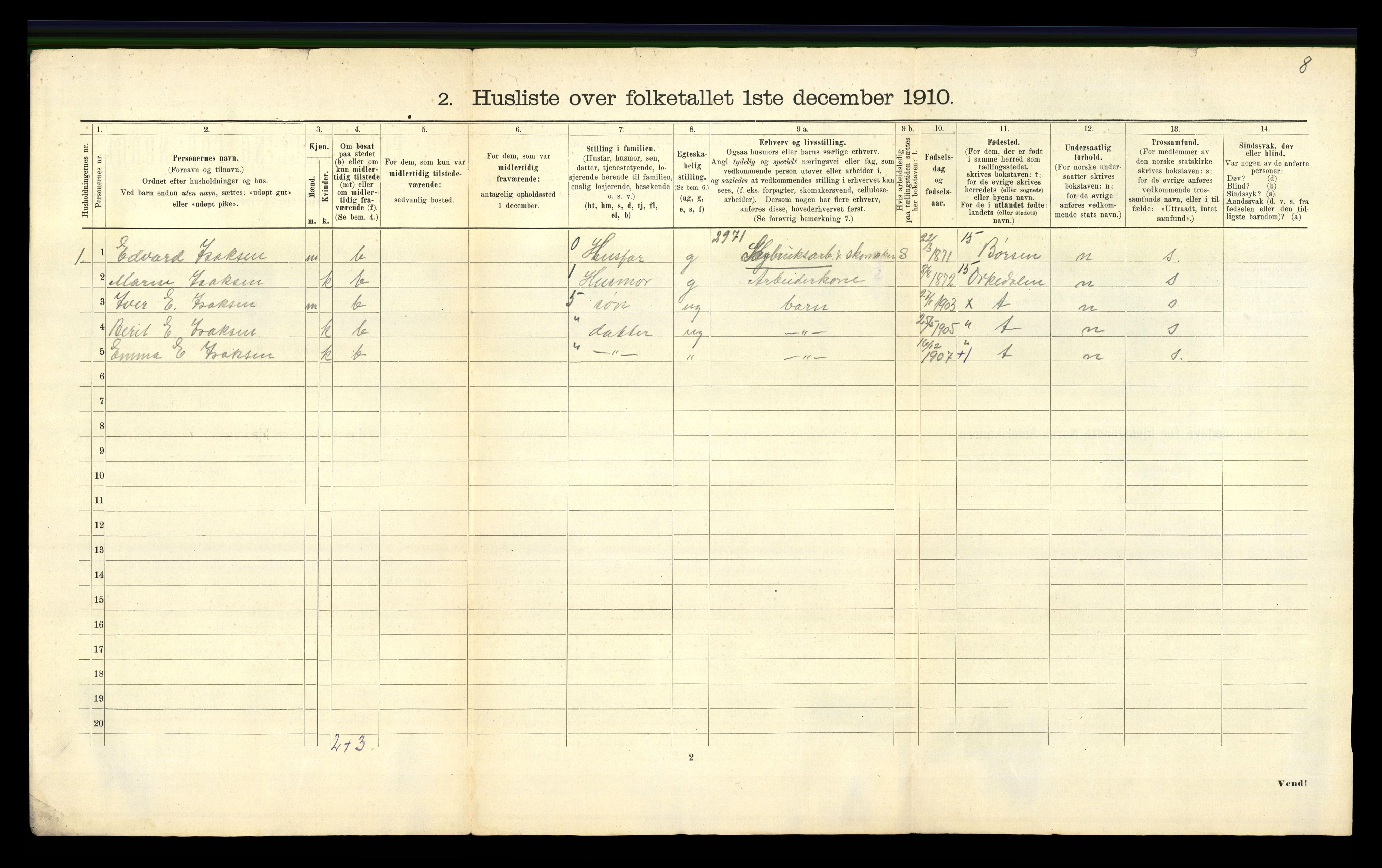 RA, 1910 census for Geitastrand, 1910, p. 21