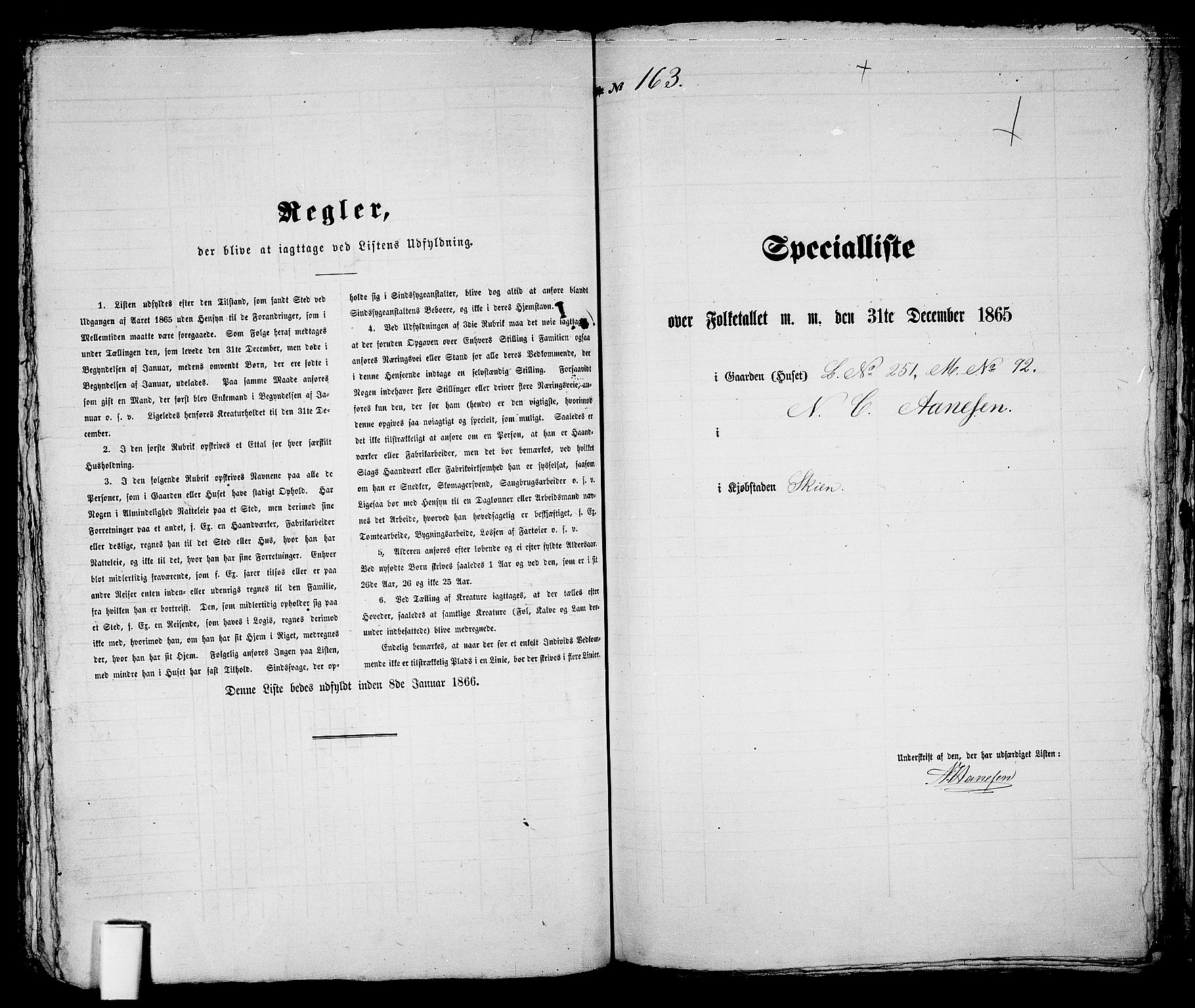 RA, 1865 census for Skien, 1865, p. 336