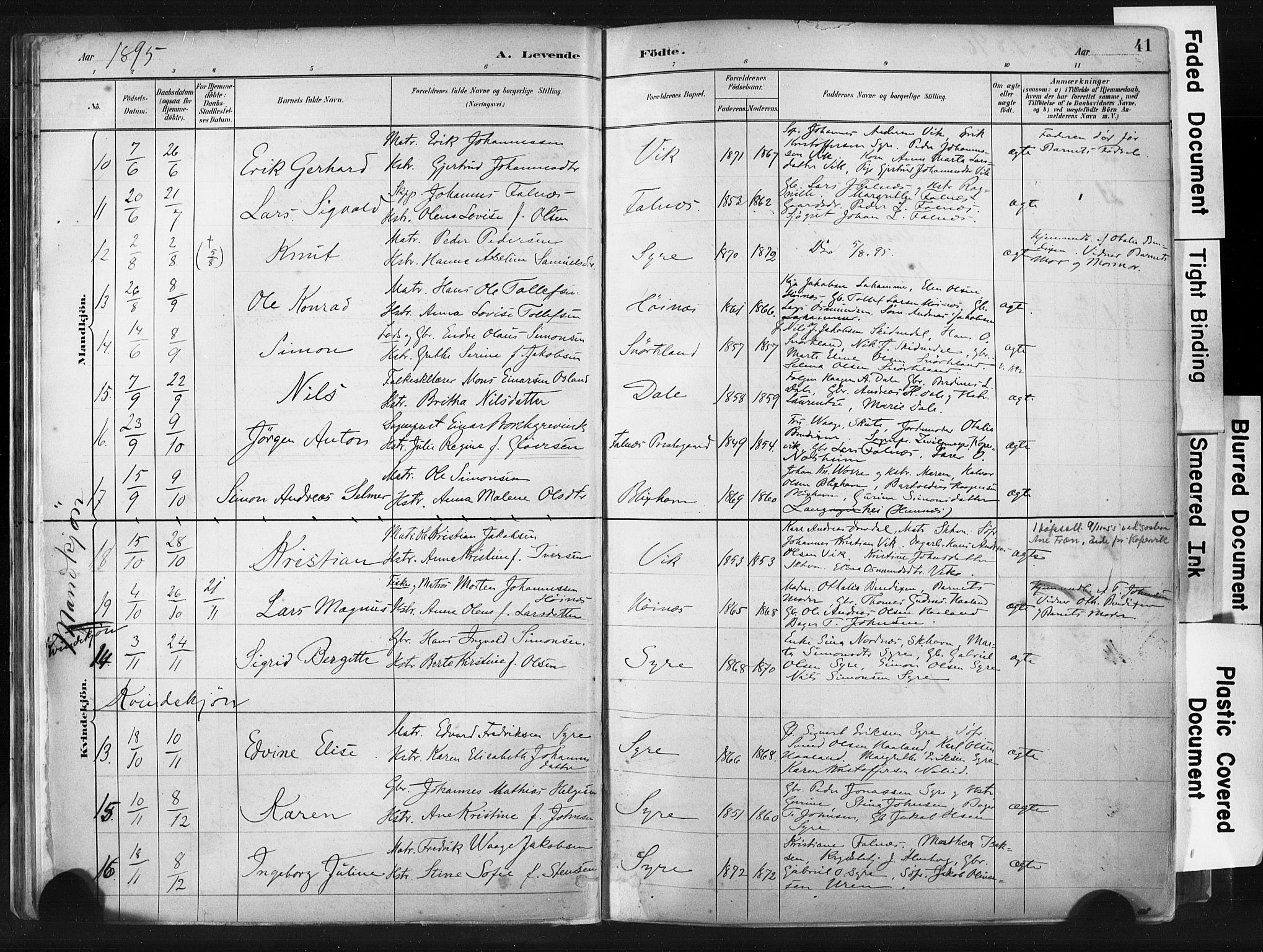 Skudenes sokneprestkontor, AV/SAST-A -101849/H/Ha/Haa/L0009: Parish register (official) no. A 6, 1882-1912, p. 41