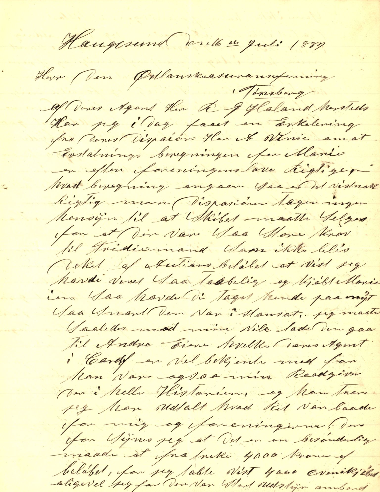 Pa 63 - Østlandske skibsassuranceforening, VEMU/A-1079/G/Ga/L0022/0008: Havaridokumenter / Magna av Haugesund, Marie, Mars, Mary, Mizpa, 1888, p. 34