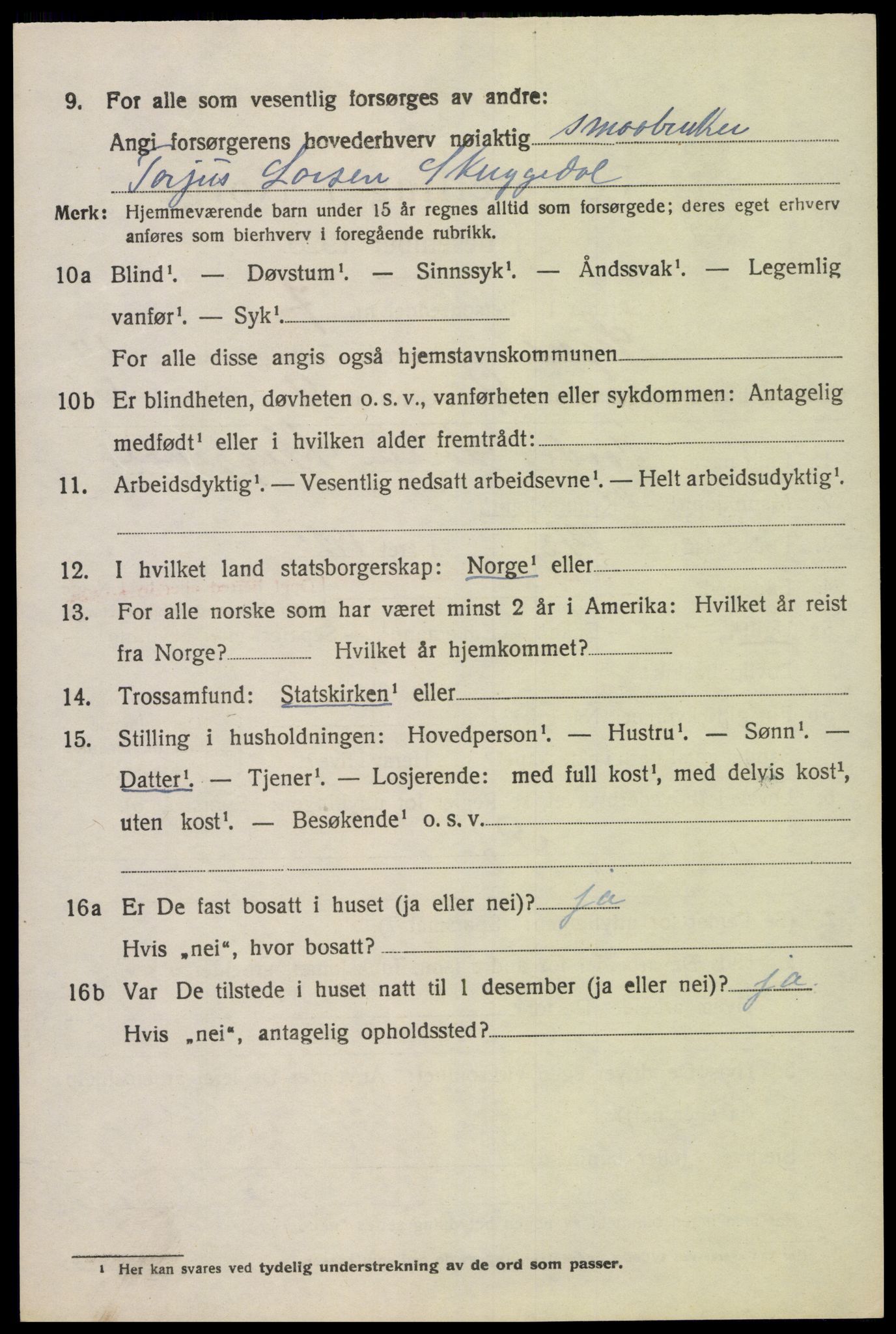 SAK, 1920 census for Søgne, 1920, p. 5596