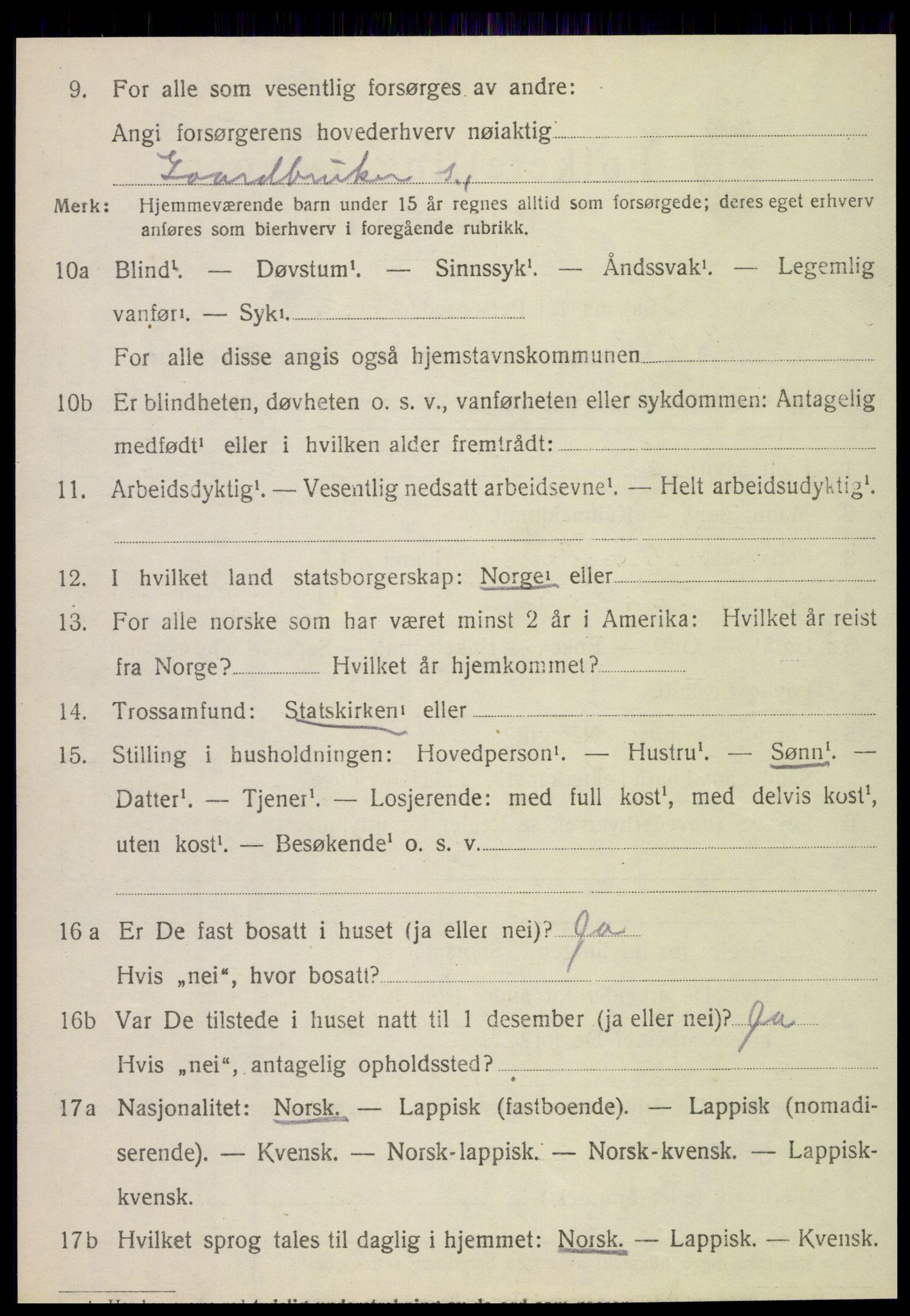 SAT, 1920 census for Alstahaug, 1920, p. 586