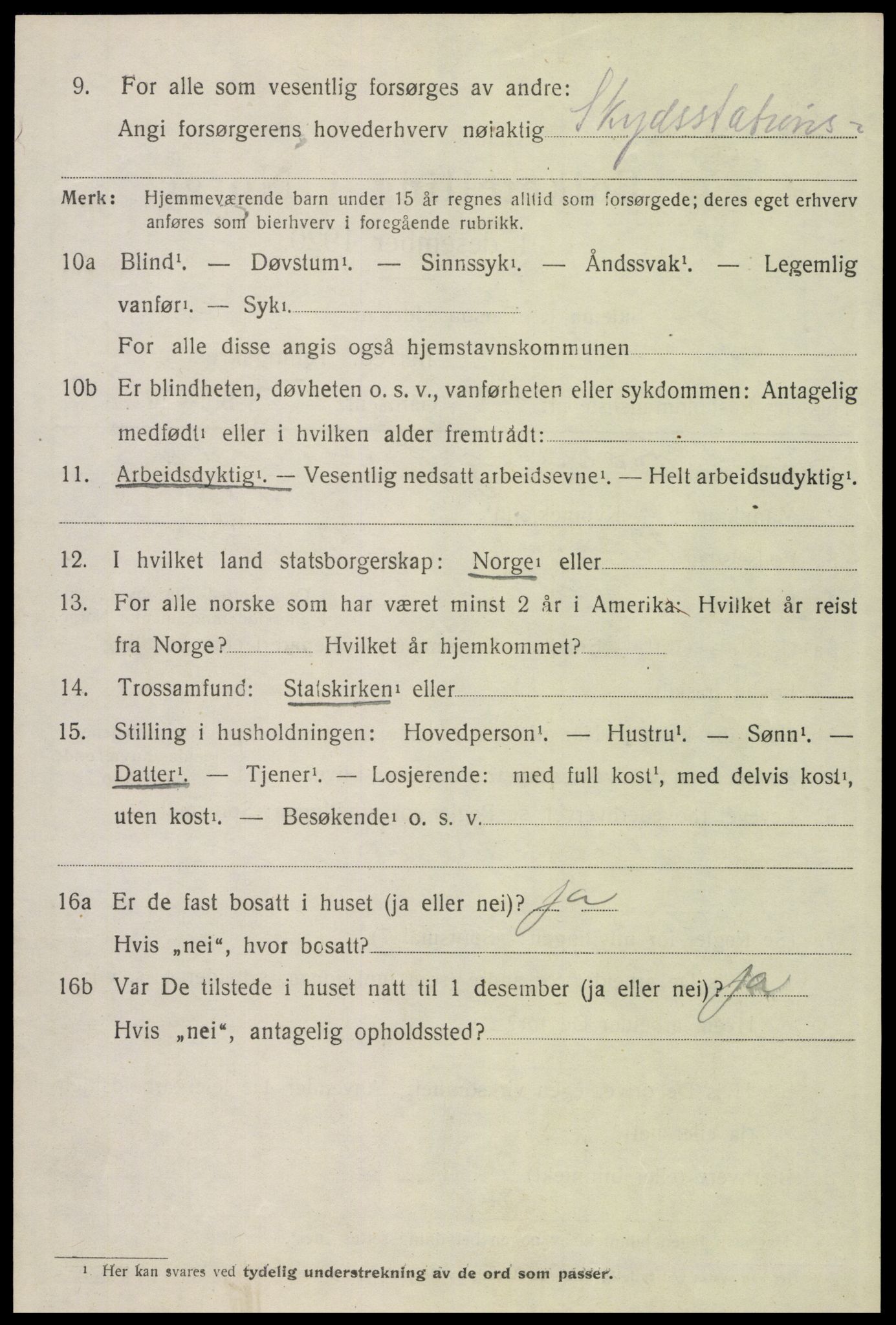 SAH, 1920 census for Trysil, 1920, p. 14134