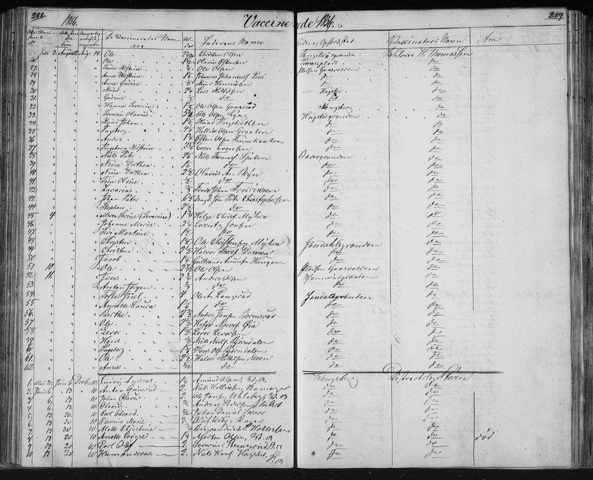 Kongsberg kirkebøker, SAKO/A-22/F/Fa/L0009: Parish register (official) no. I 9, 1839-1858, p. 288-289