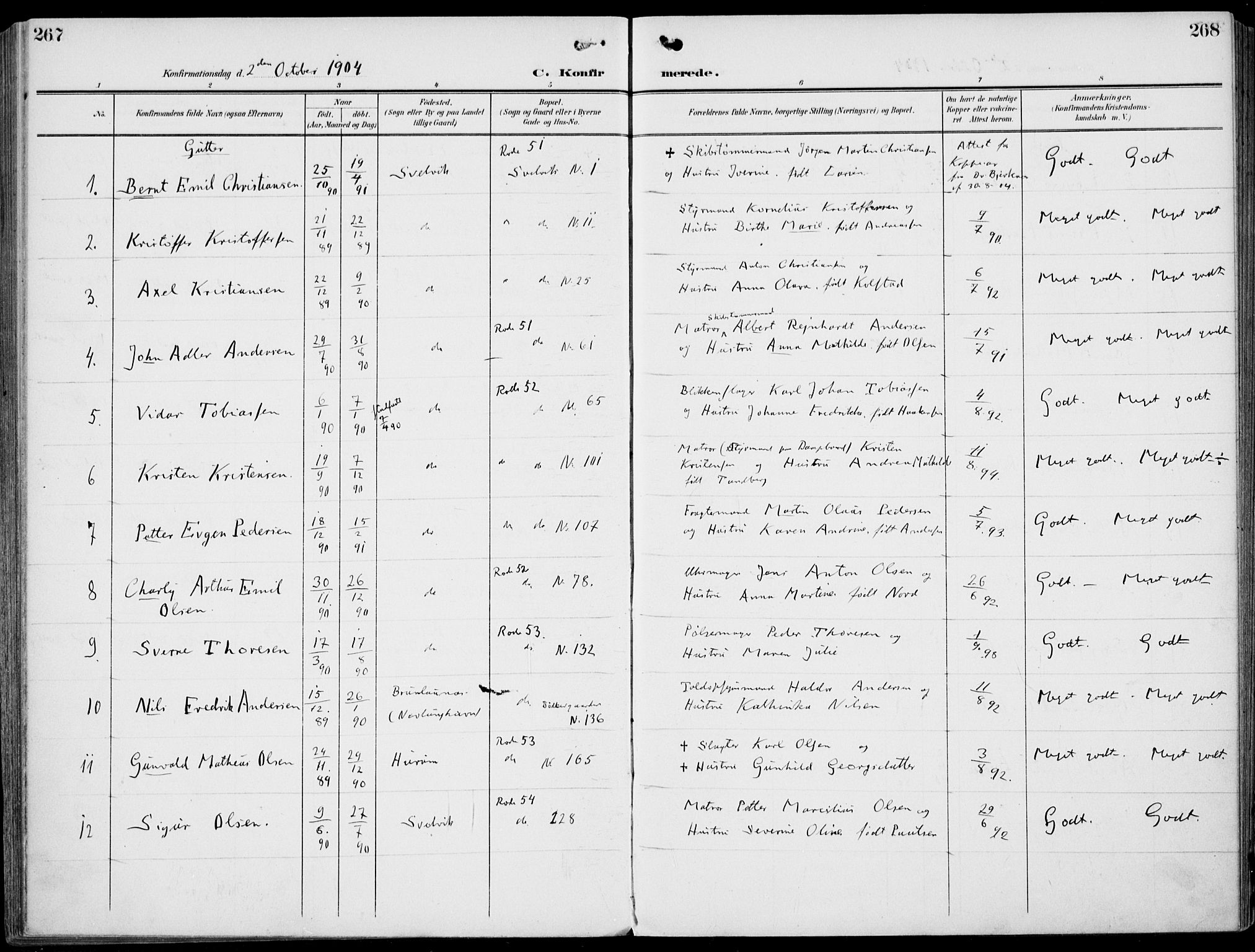 Strømm kirkebøker, SAKO/A-322/F/Fb/L0002: Parish register (official) no. II 2, 1900-1919, p. 267-268