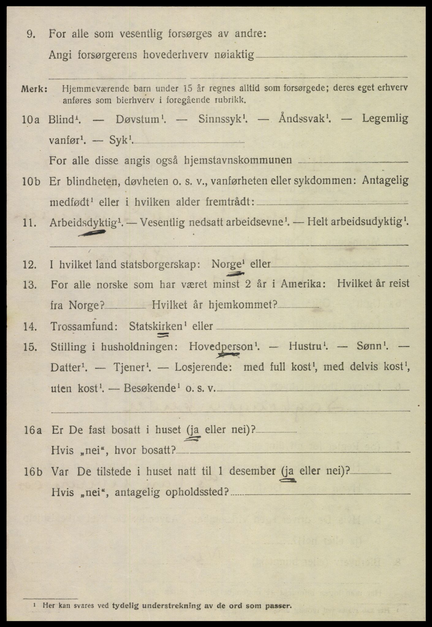 SAT, 1920 census for Namsos, 1920, p. 4860