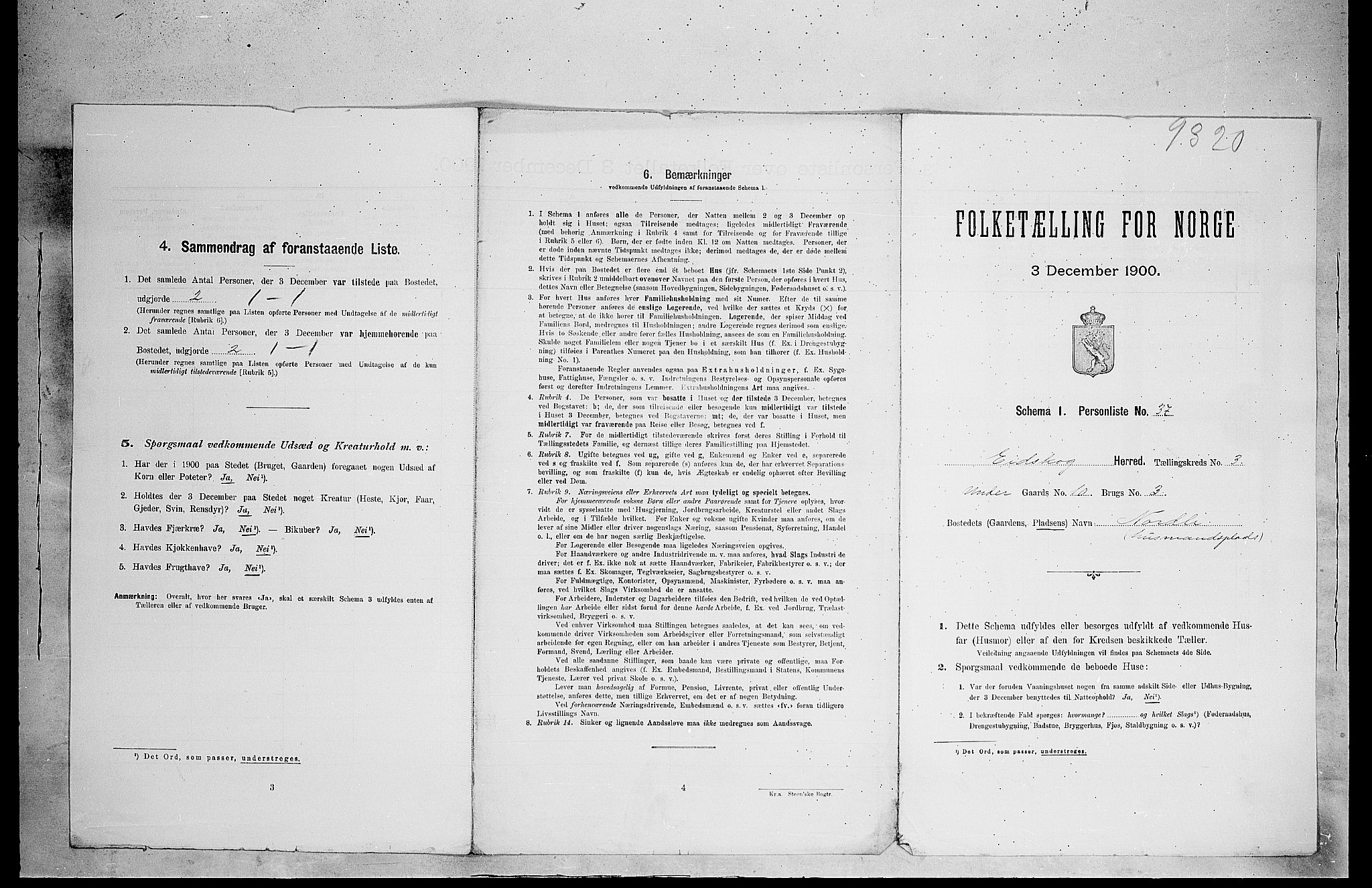 SAH, 1900 census for Eidskog, 1900, p. 499