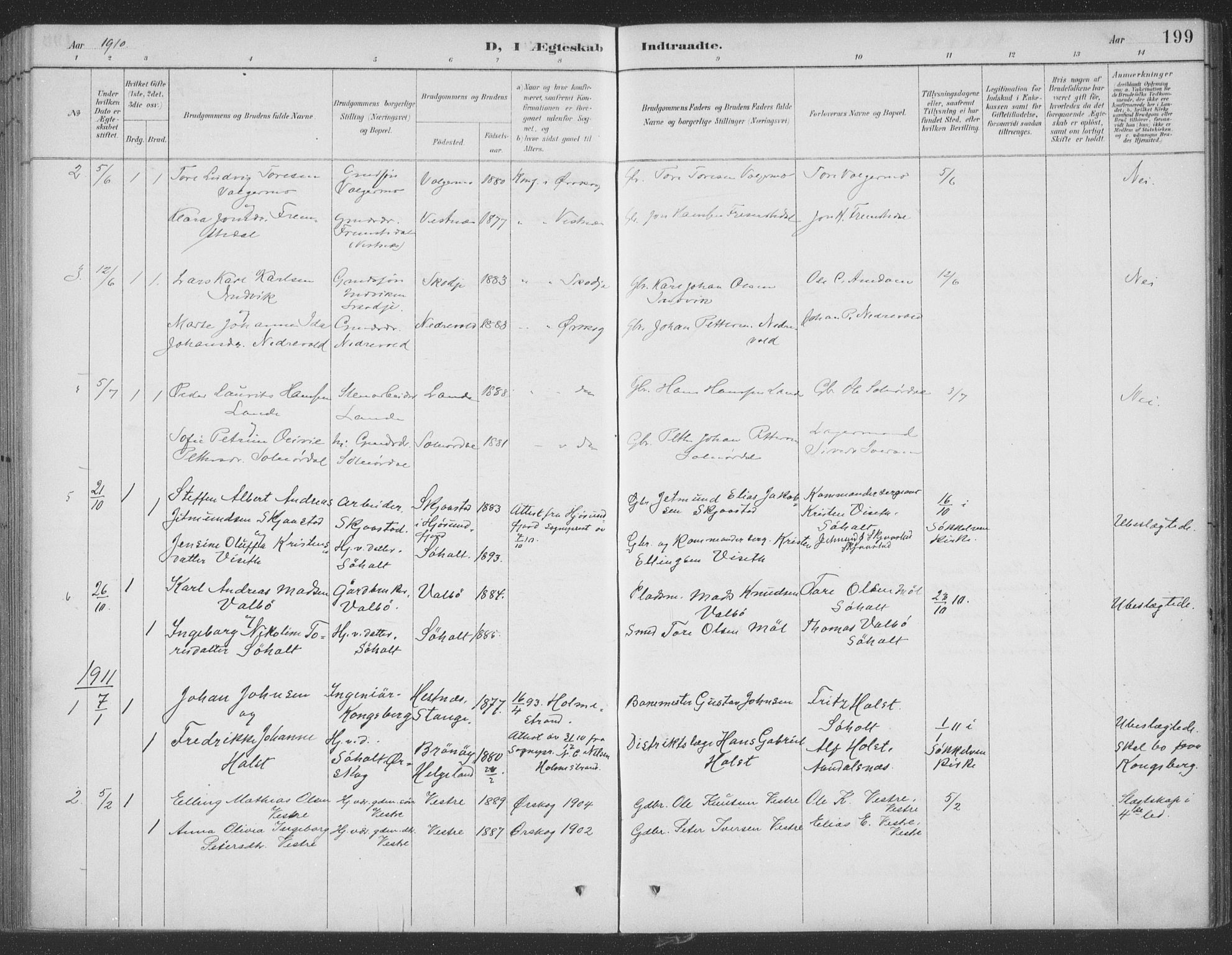 Ministerialprotokoller, klokkerbøker og fødselsregistre - Møre og Romsdal, SAT/A-1454/522/L0316: Parish register (official) no. 522A11, 1890-1911, p. 199