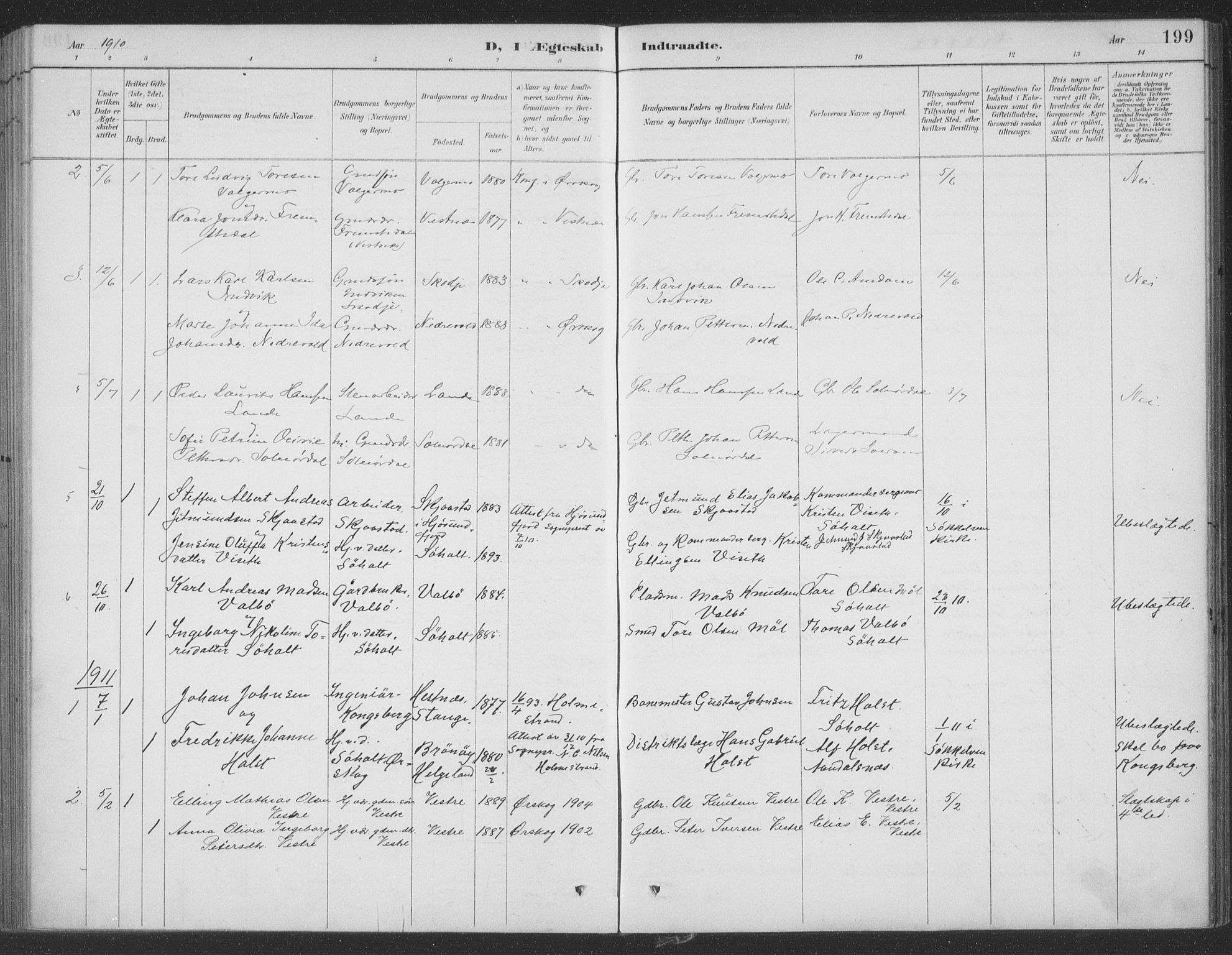 Ministerialprotokoller, klokkerbøker og fødselsregistre - Møre og Romsdal, AV/SAT-A-1454/522/L0316: Parish register (official) no. 522A11, 1890-1911, p. 199