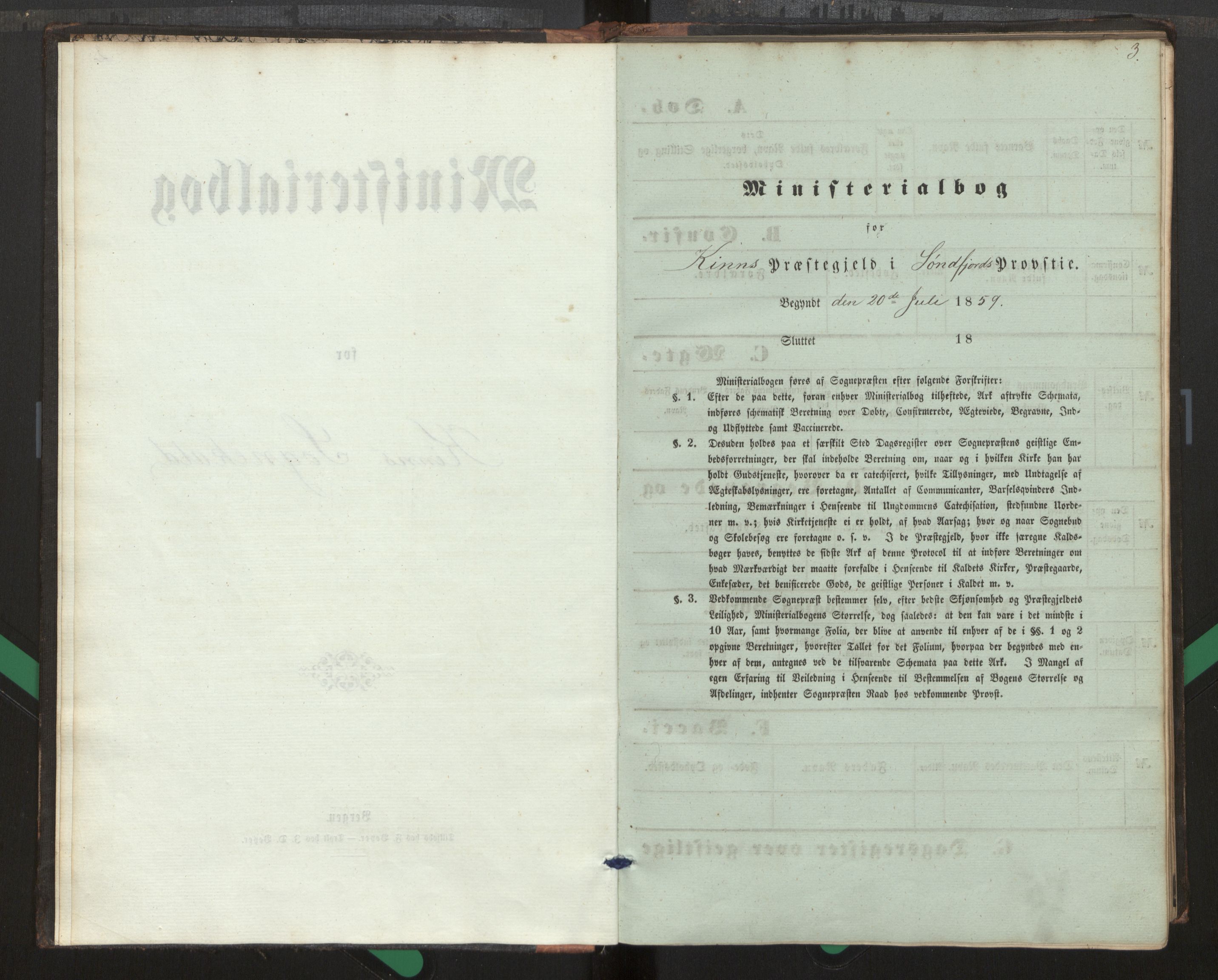 Kinn sokneprestembete, SAB/A-80801/H/Haa/Haag/L0002: Diary records no. G 2, 1859-1890, p. 3