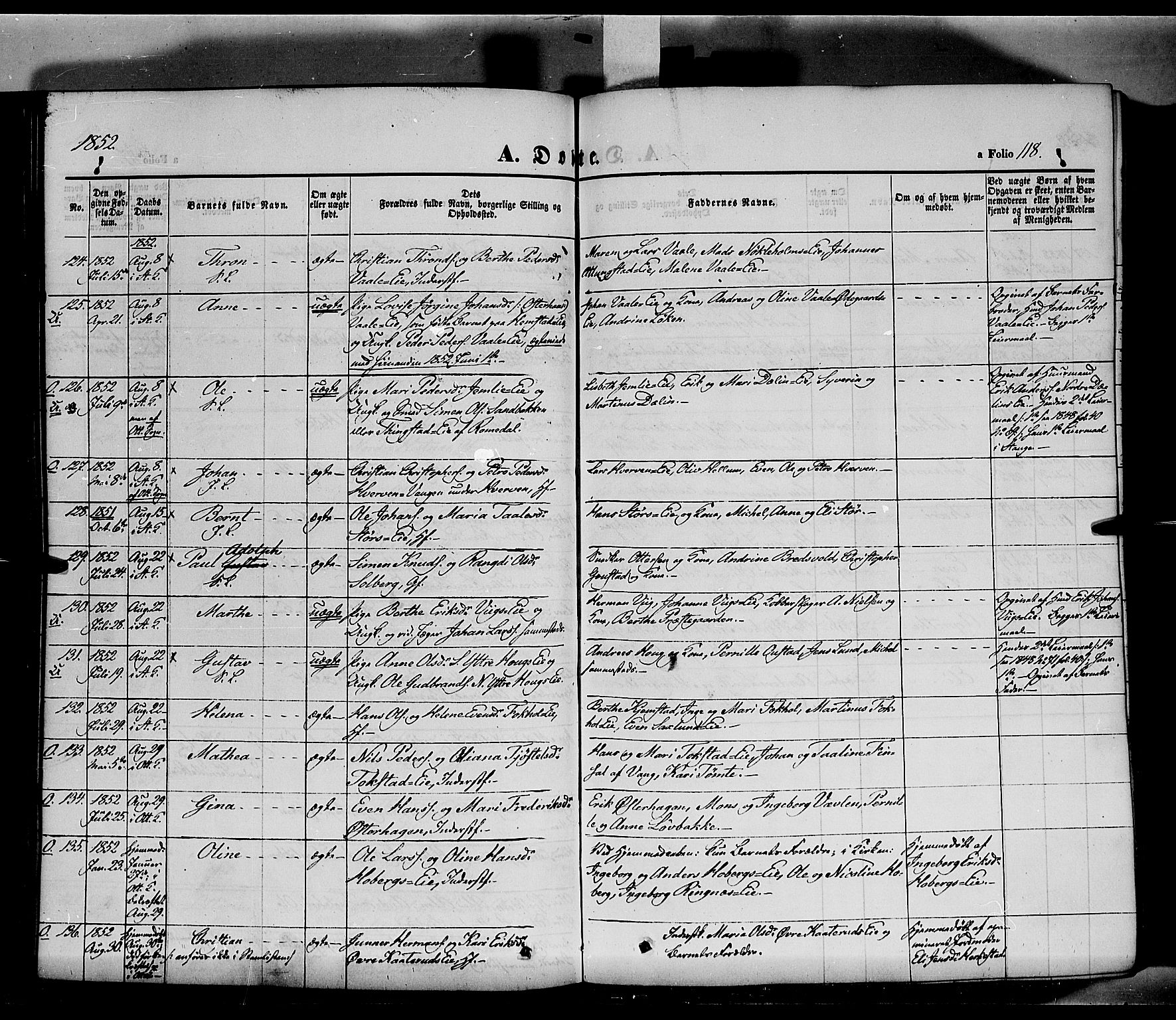 Stange prestekontor, AV/SAH-PREST-002/K/L0011: Parish register (official) no. 11, 1846-1852, p. 118