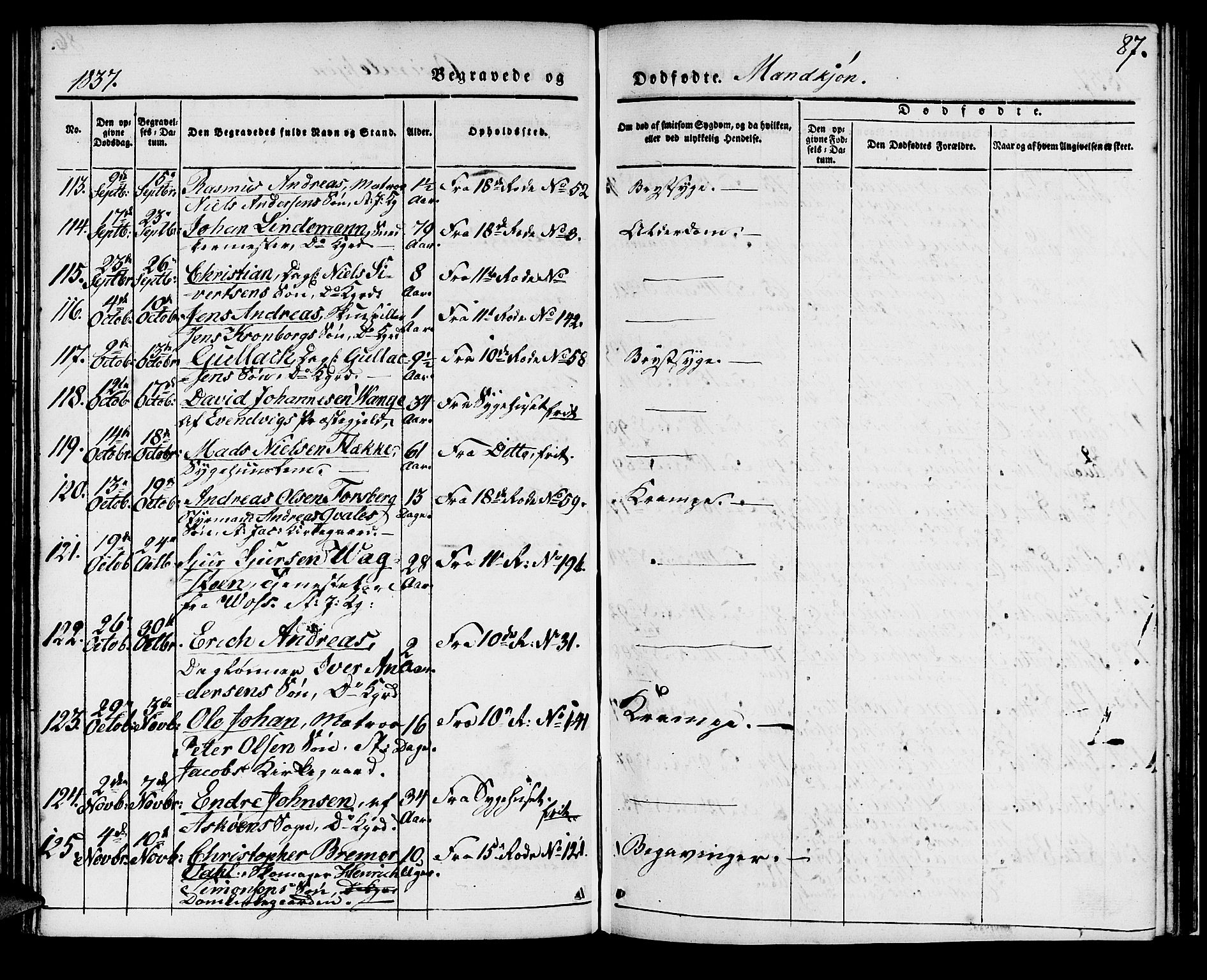 Domkirken sokneprestembete, AV/SAB-A-74801/H/Haa/L0015: Parish register (official) no. A 14, 1835-1840, p. 87