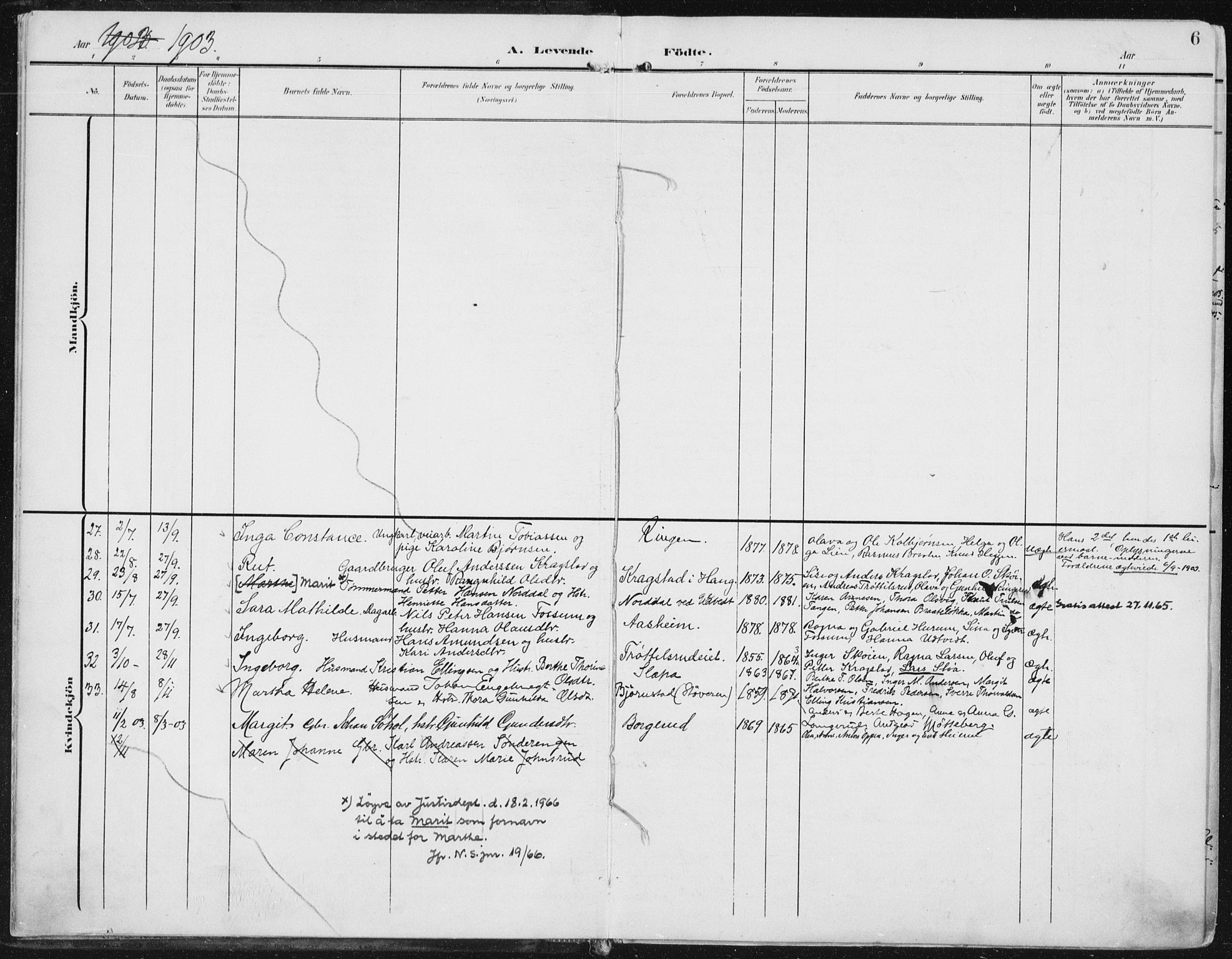 Norderhov kirkebøker, SAKO/A-237/F/Fa/L0017: Parish register (official) no. 17, 1903-1919, p. 6