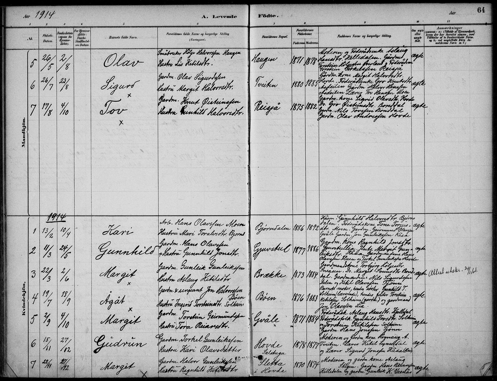 Hjartdal kirkebøker, SAKO/A-270/F/Fc/L0002: Parish register (official) no. III 2, 1880-1936, p. 64