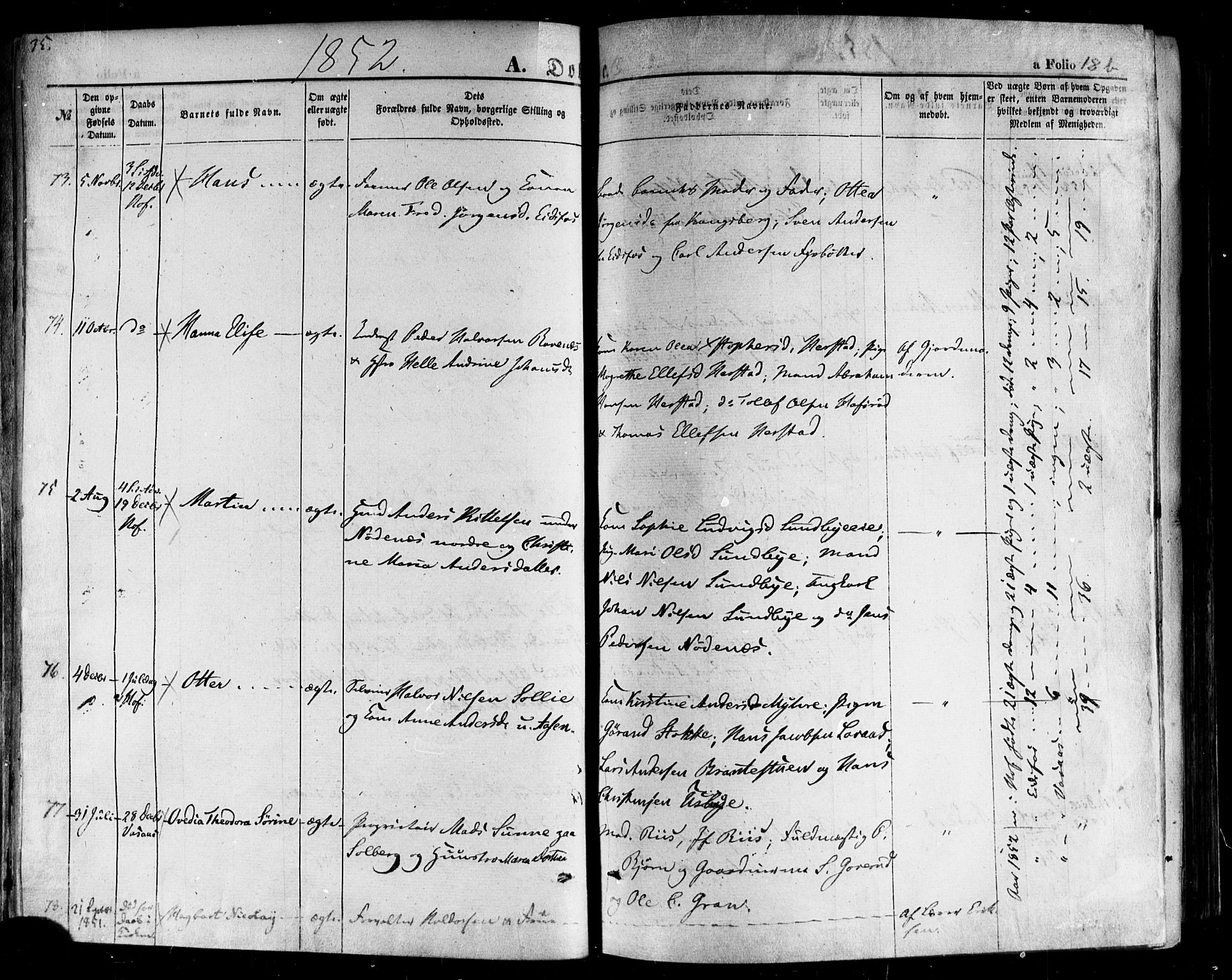 Hof kirkebøker, AV/SAKO-A-64/F/Fa/L0006: Parish register (official) no. I 6, 1851-1877, p. 18