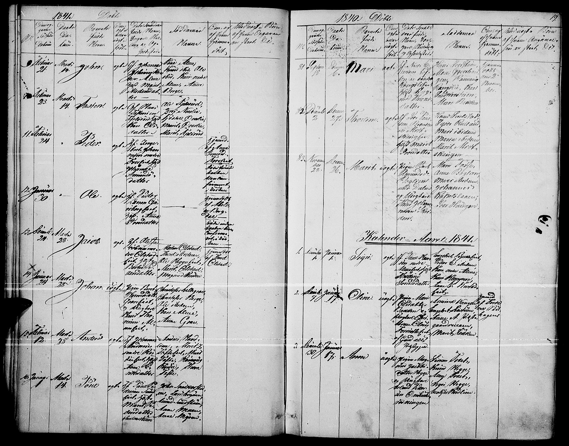 Fron prestekontor, SAH/PREST-078/H/Ha/Haa/L0004: Parish register (official) no. 4, 1839-1848, p. 19