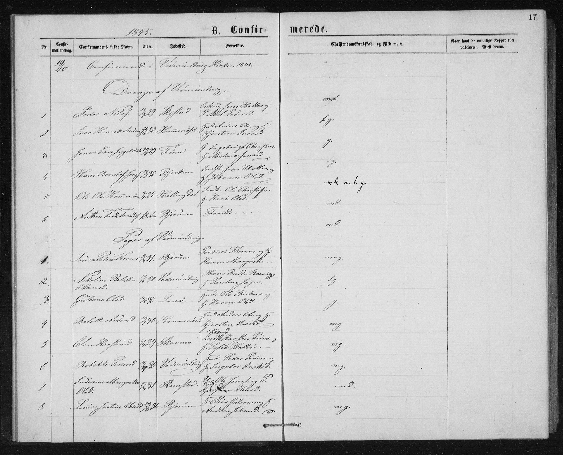Ministerialprotokoller, klokkerbøker og fødselsregistre - Nord-Trøndelag, SAT/A-1458/768/L0567: Parish register (official) no. 768A02, 1837-1865, p. 17
