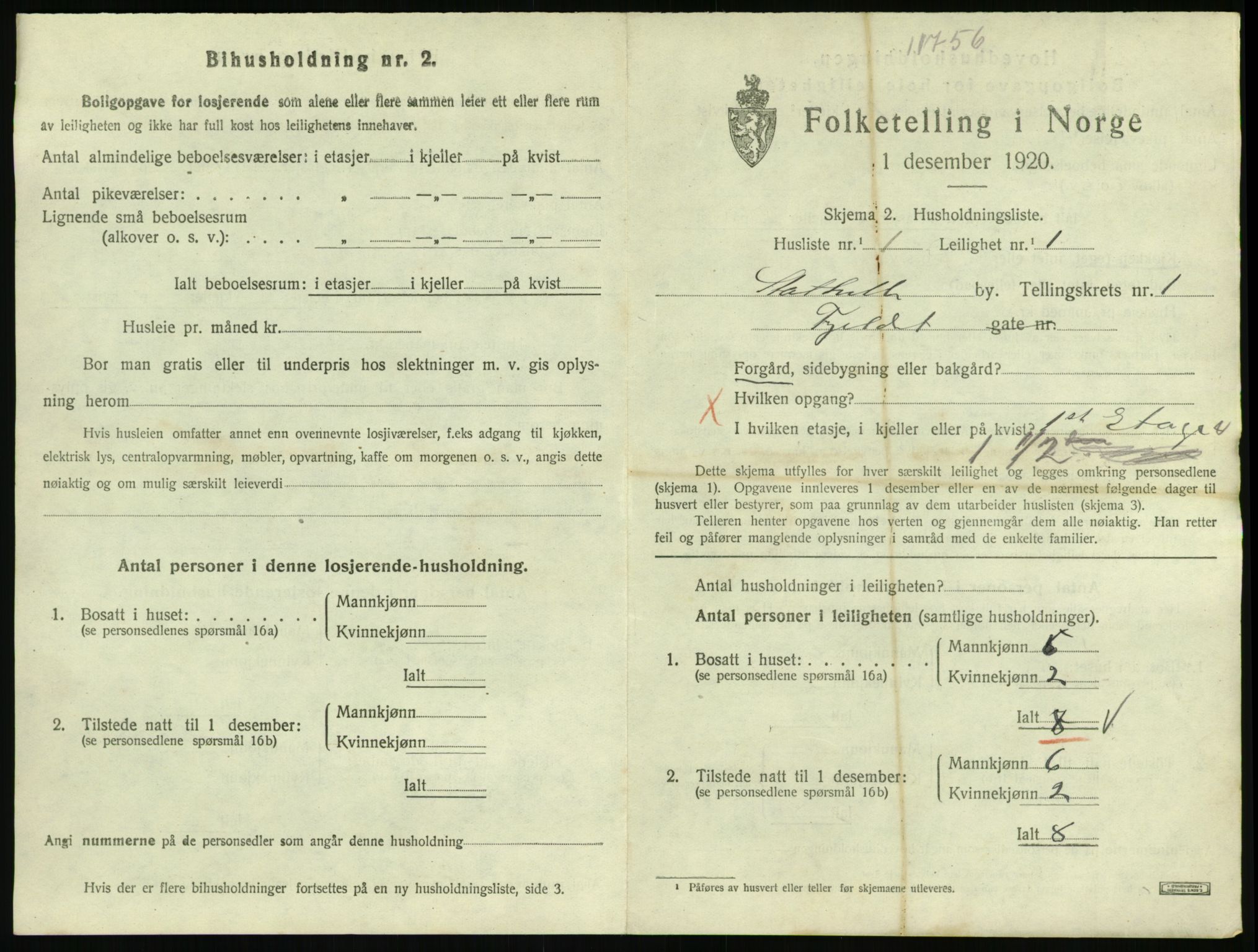 SAKO, 1920 census for Stathelle, 1920, p. 243